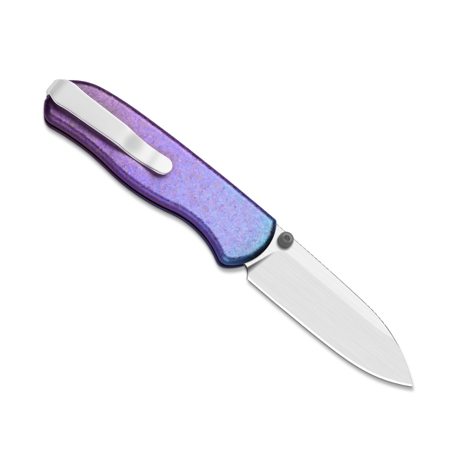 Drop Bear® Zero | Kizer Button Liner Lock™ | Elmax + Hand-Brushed + Hollow Grind | Crystallized Titanium | KizerB™ 3619BDA5