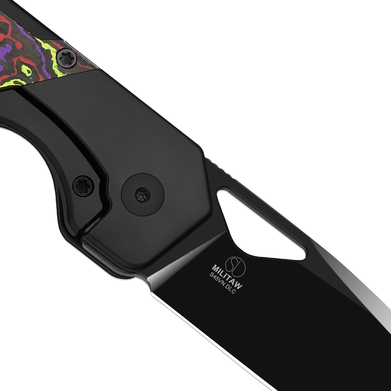 Militaw® | S45VN | Polished DLC Ultra | Titanium+KizerNova™ Joker Carbon Fiber| KizerB™ 3634A9