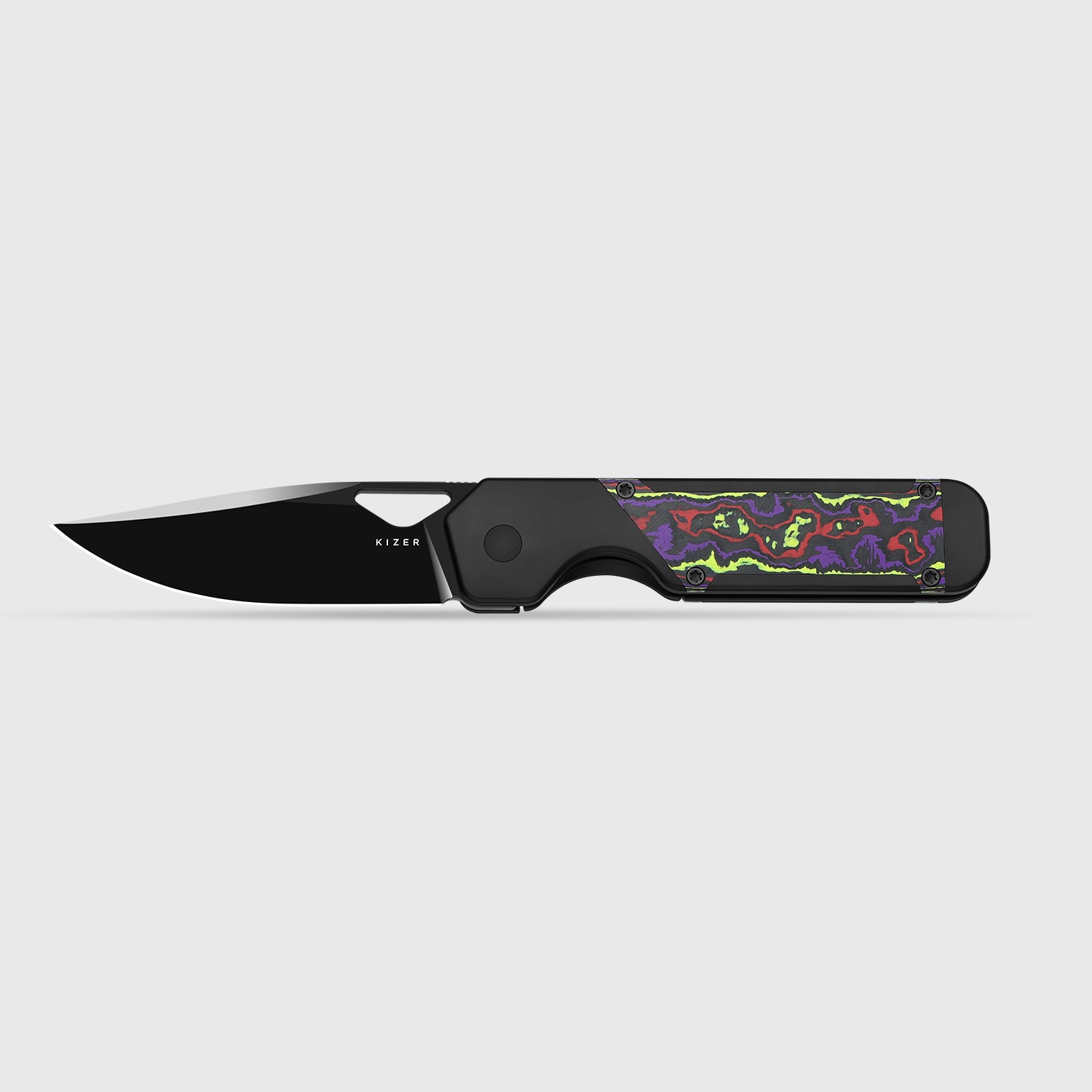 Militaw® | S45VN | Polished DLC Ultra | Titanium+KizerNova™ Joker Carbon Fiber| KizerB™ 3634A9