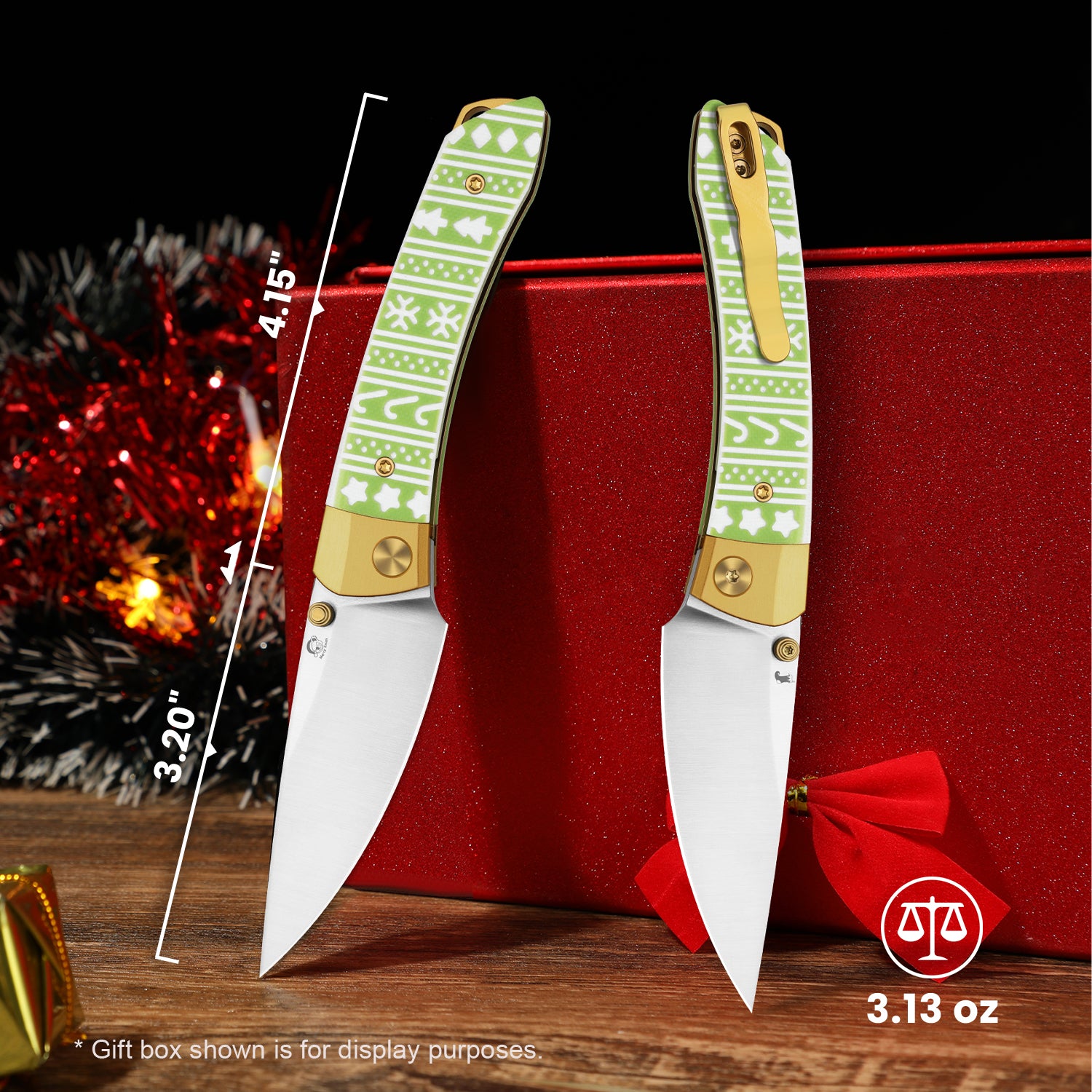Christmas | Mini MoMo | S45VN | Aluminum & G10 | KizerB™ 3663MC1 | Limited