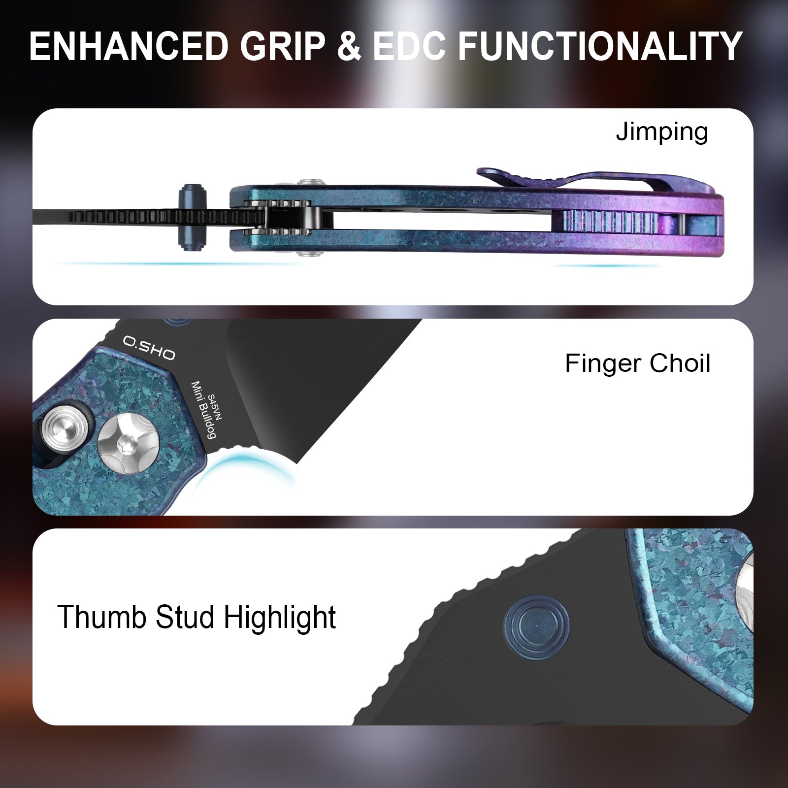 Mini Bulldog | S45VN | Titanium & Crystallized Titanium | KizerB™ 3672SA1