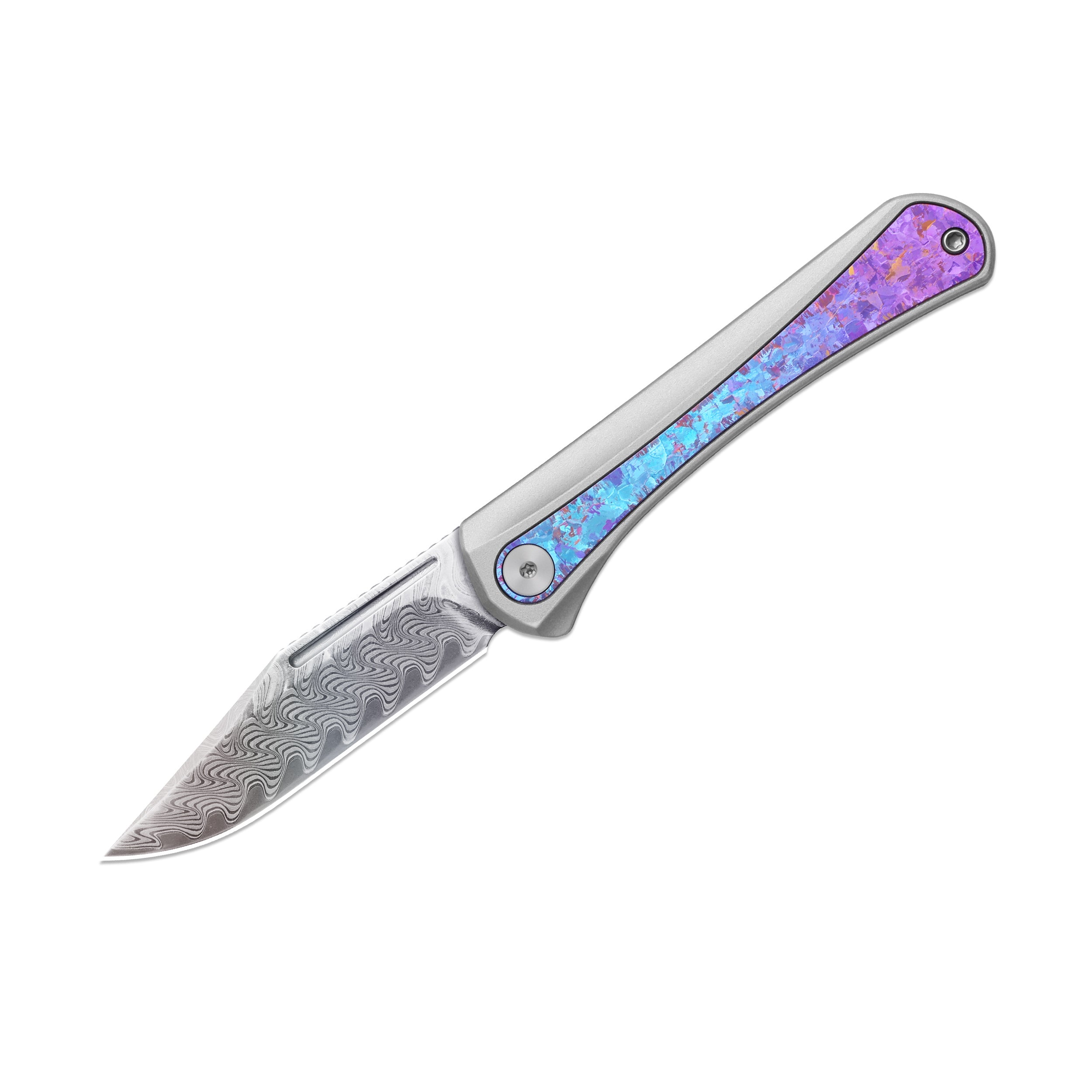 Melody | Rainbow Damascus | Aluminum & Crystallized Titanium | KizerB™ 3732A1