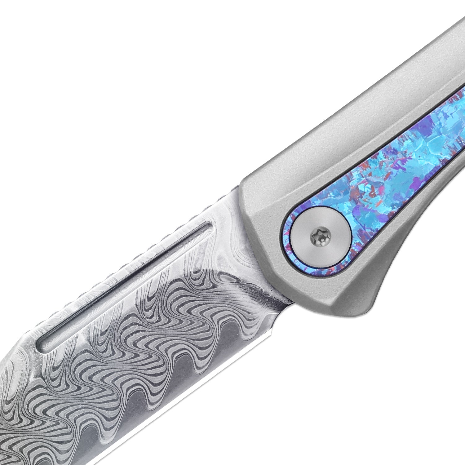 Melody | Rainbow Damascus | Aluminum & Crystallized Titanium | KizerB™ 3732A1