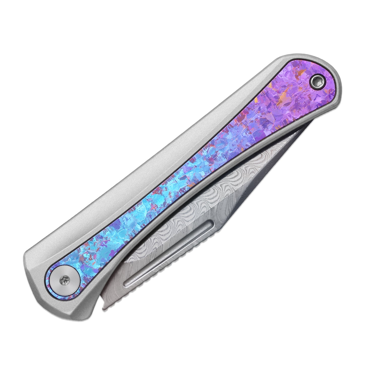 Melody | Rainbow Damascus | Aluminum & Crystallized Titanium | KizerB™ 3732A1
