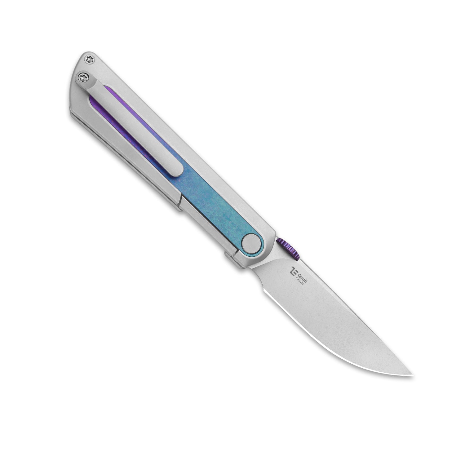 Quoll | S45VN | Titanium & Crystallized Titanium | Stonewashed | KizerB™ 3733A2