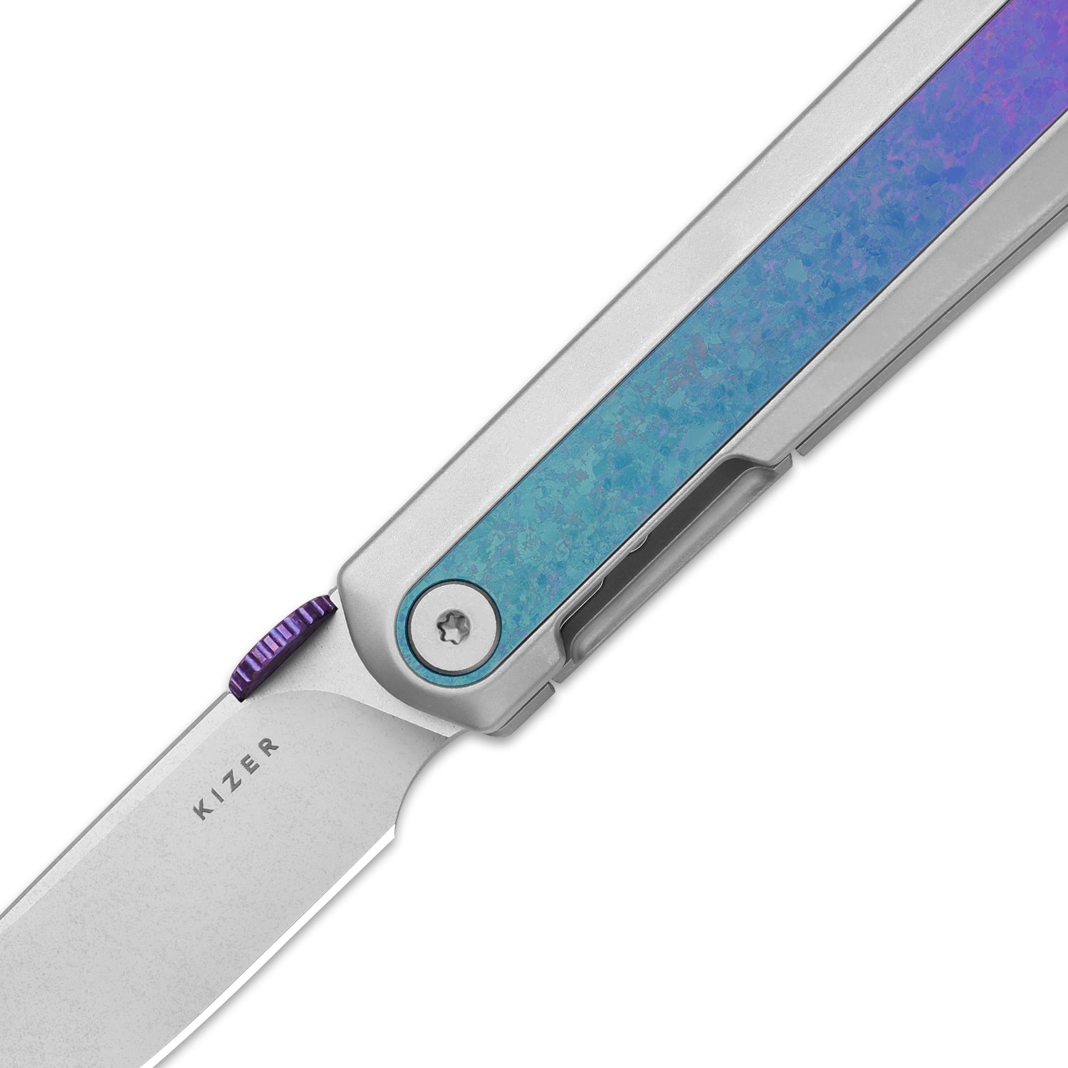 Quoll | S45VN | Titanium & Crystallized Titanium | Stonewashed | KizerB™ 3733A2