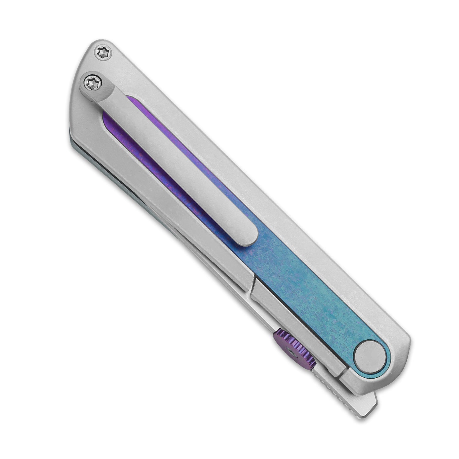 Quoll | S45VN | Titanium & Crystallized Titanium | Stonewashed | KizerB™ 3733A2