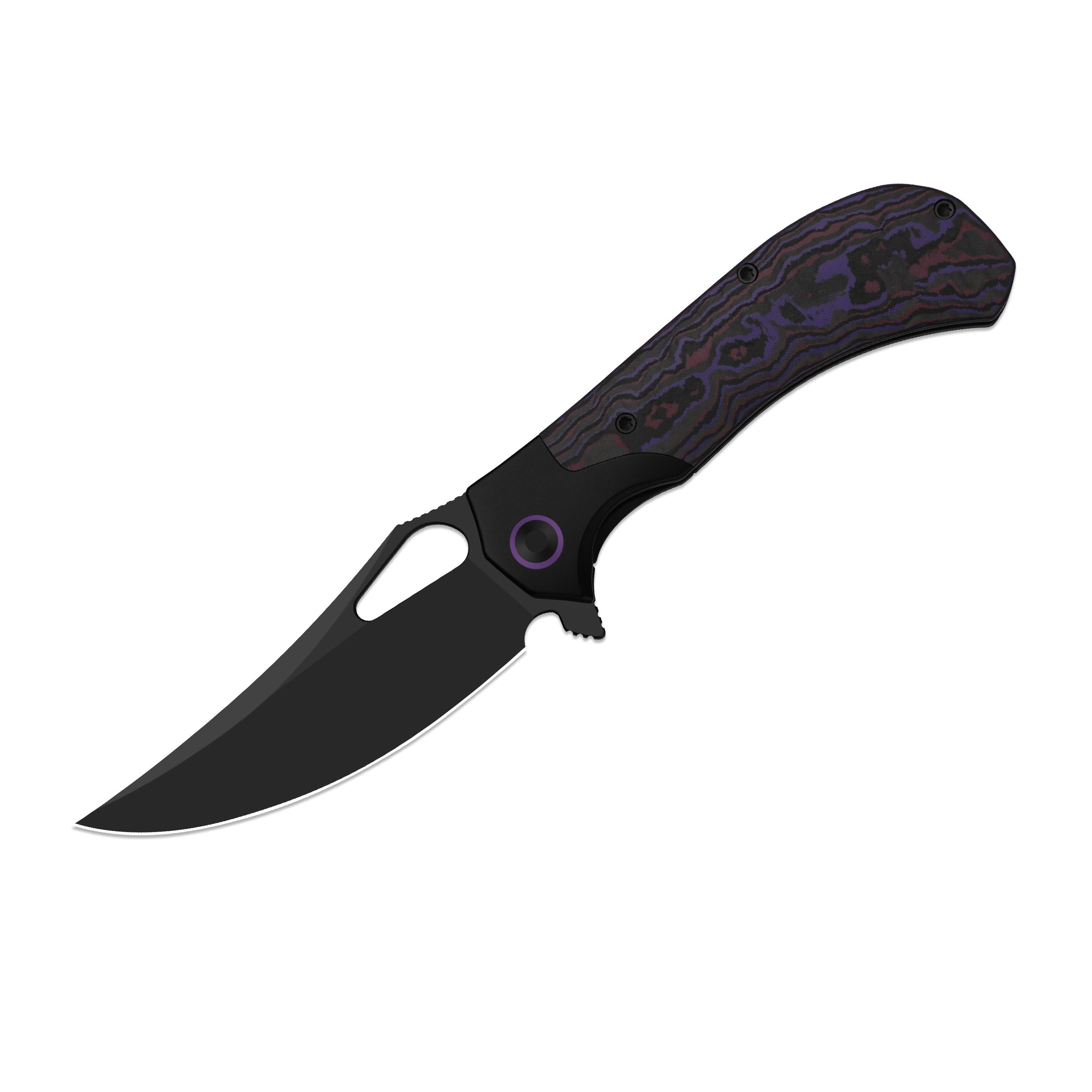 Cyclone | Frame Lock | Titanium & Fatcarbon Purple Haze | S35VN+Matte DLC Ultra | KizerB™ 3734A1