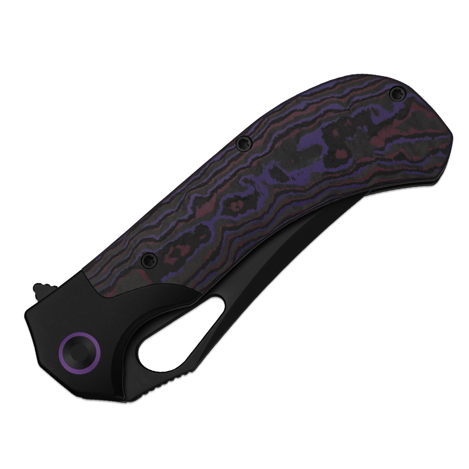 Cyclone | Frame Lock | Titanium & Fatcarbon Purple Haze | S35VN+Matte DLC Ultra | KizerB™ 3734A1