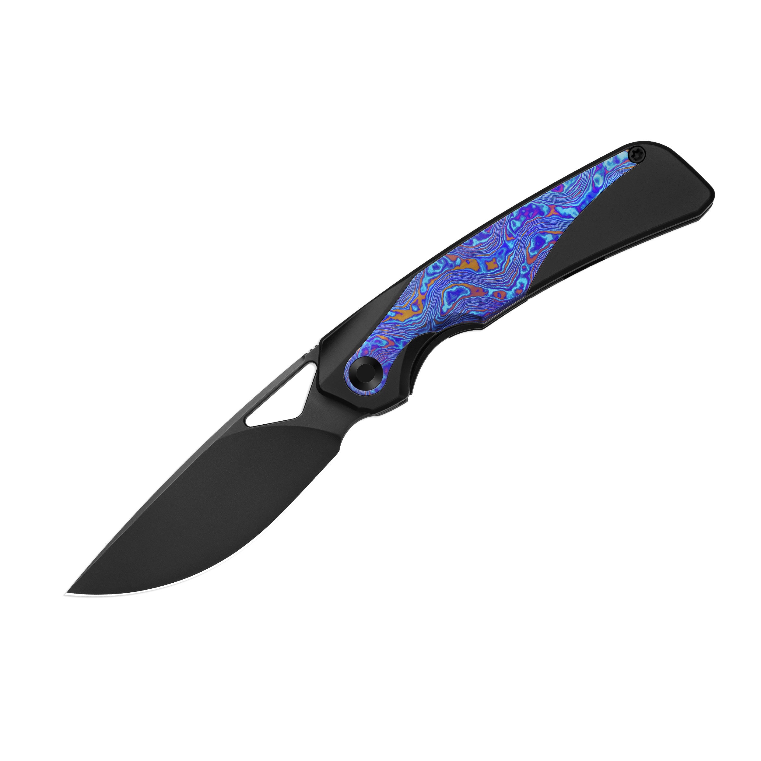 Topsail | S45VN | Titanium & Timascus | Matte DLC Ultra | Front Flipper | KizerB™ 3735A2