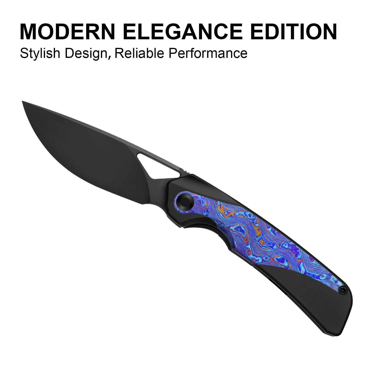Topsail | S45VN | Titanium & Timascus | Matte DLC Ultra | Front Flipper | KizerB™ 3735A2