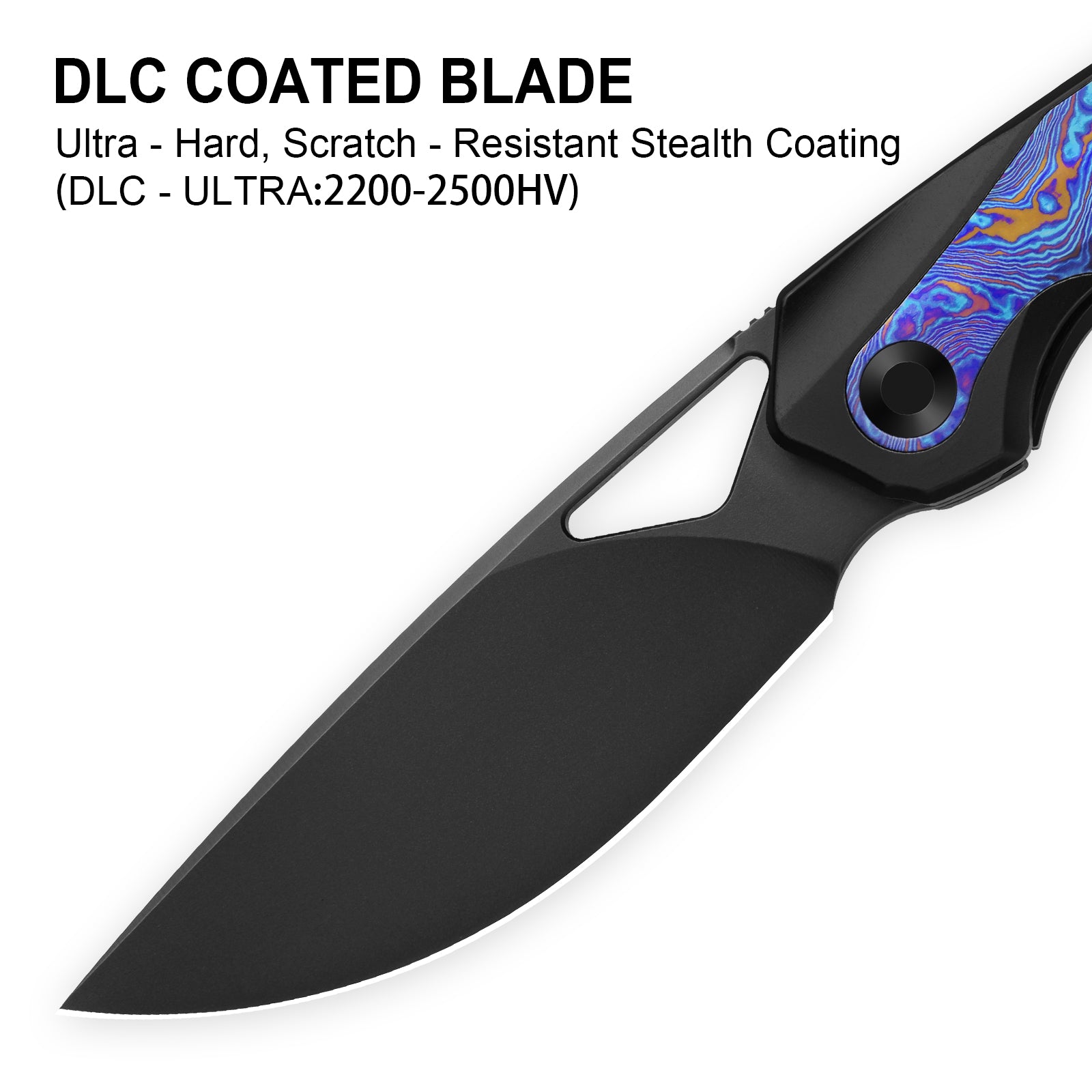 Topsail | S45VN | Titanium & Timascus | Matte DLC Ultra | Front Flipper | KizerB™ 3735A2