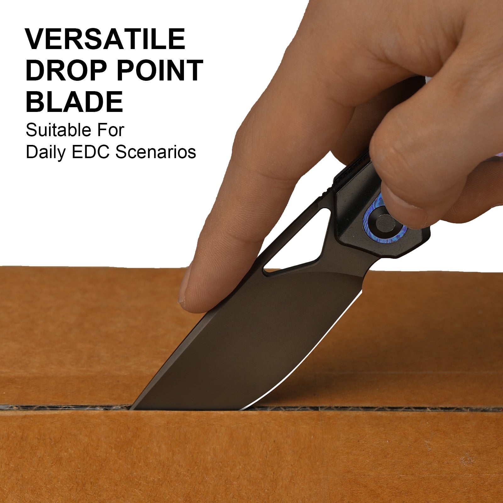 Topsail | S45VN | Titanium & Timascus | Matte DLC Ultra | Front Flipper | KizerB™ 3735A2