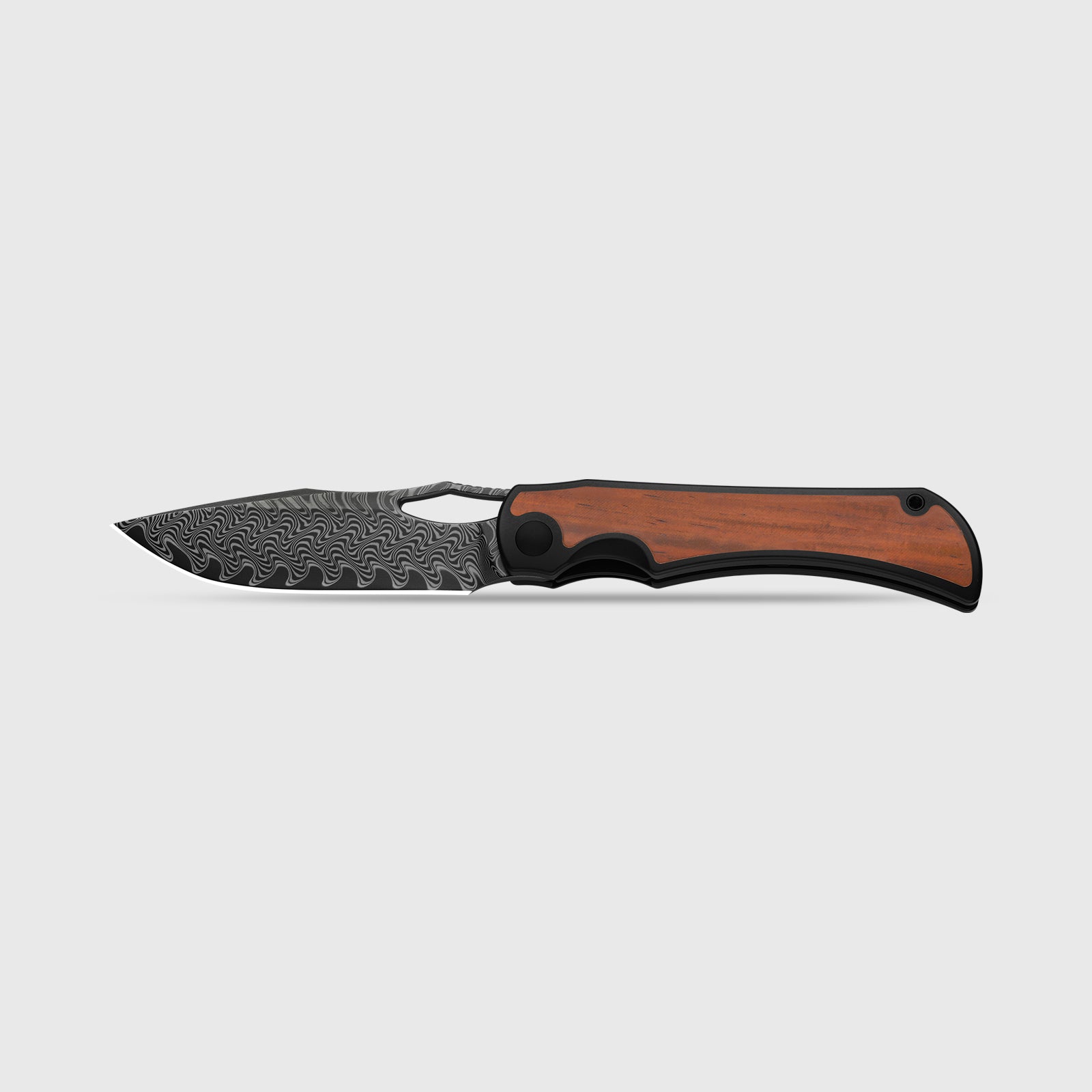 Allure | Balanced Form | Black Acid Damascus | Titanium & Panama Rosewood | KizerB™ 4763LDA3