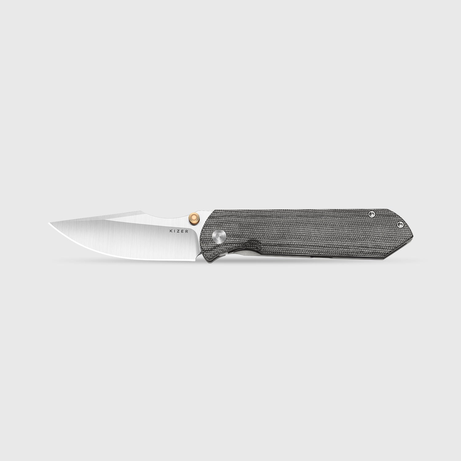 HARPOON FOLD | Elmax + Hollow Grind + Satin | Frame Lock | Titanium & Norplex UltreX™ Micarta | KizerB™ 4784A2