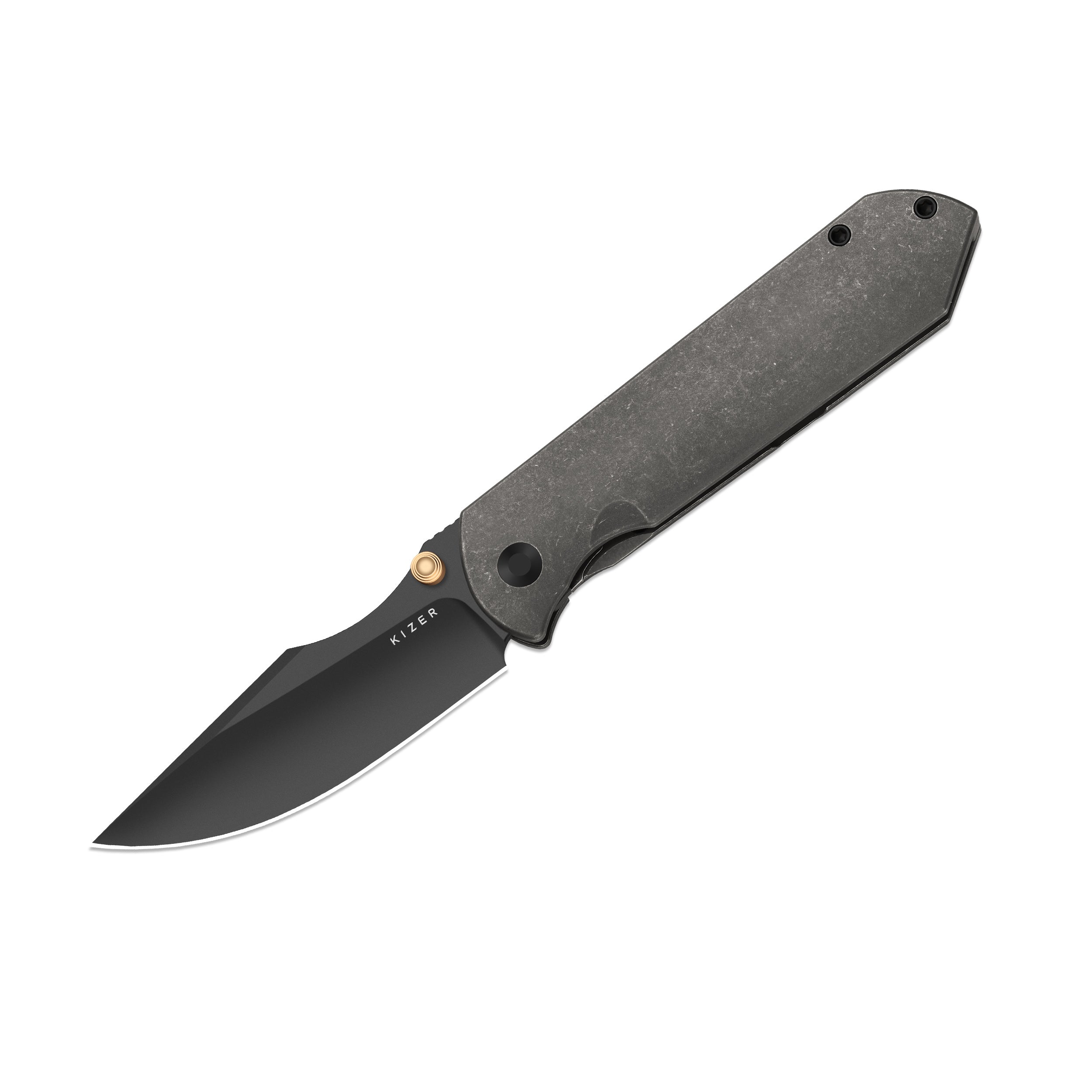 HARPOON FOLD | Elmax + Hollow Grind + Matte DLC Ultra | FRAME LOCK | Titanium | KizerB™ 4784A3
