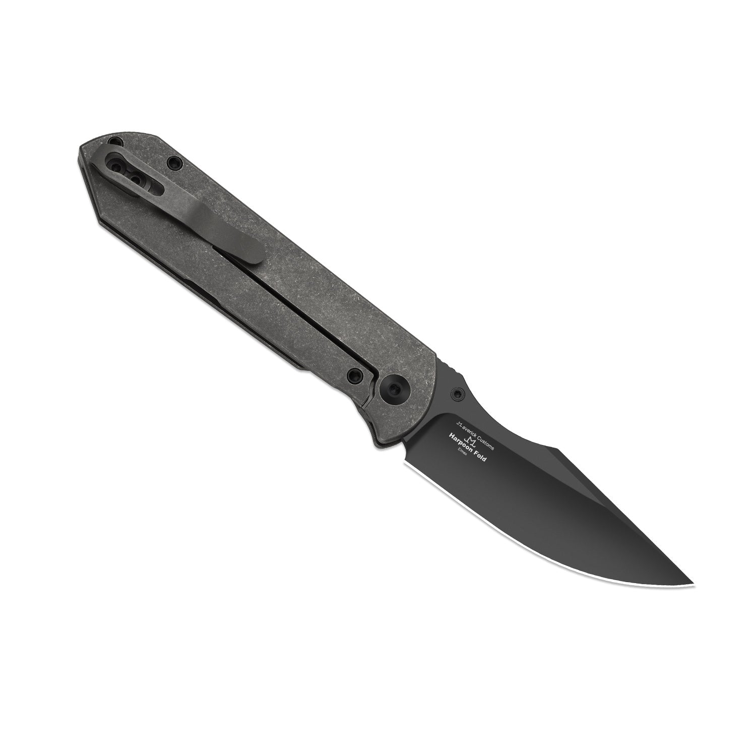 HARPOON FOLD | Elmax + Hollow Grind + Matte DLC Ultra | FRAME LOCK | Titanium | KizerB™ 4784A3