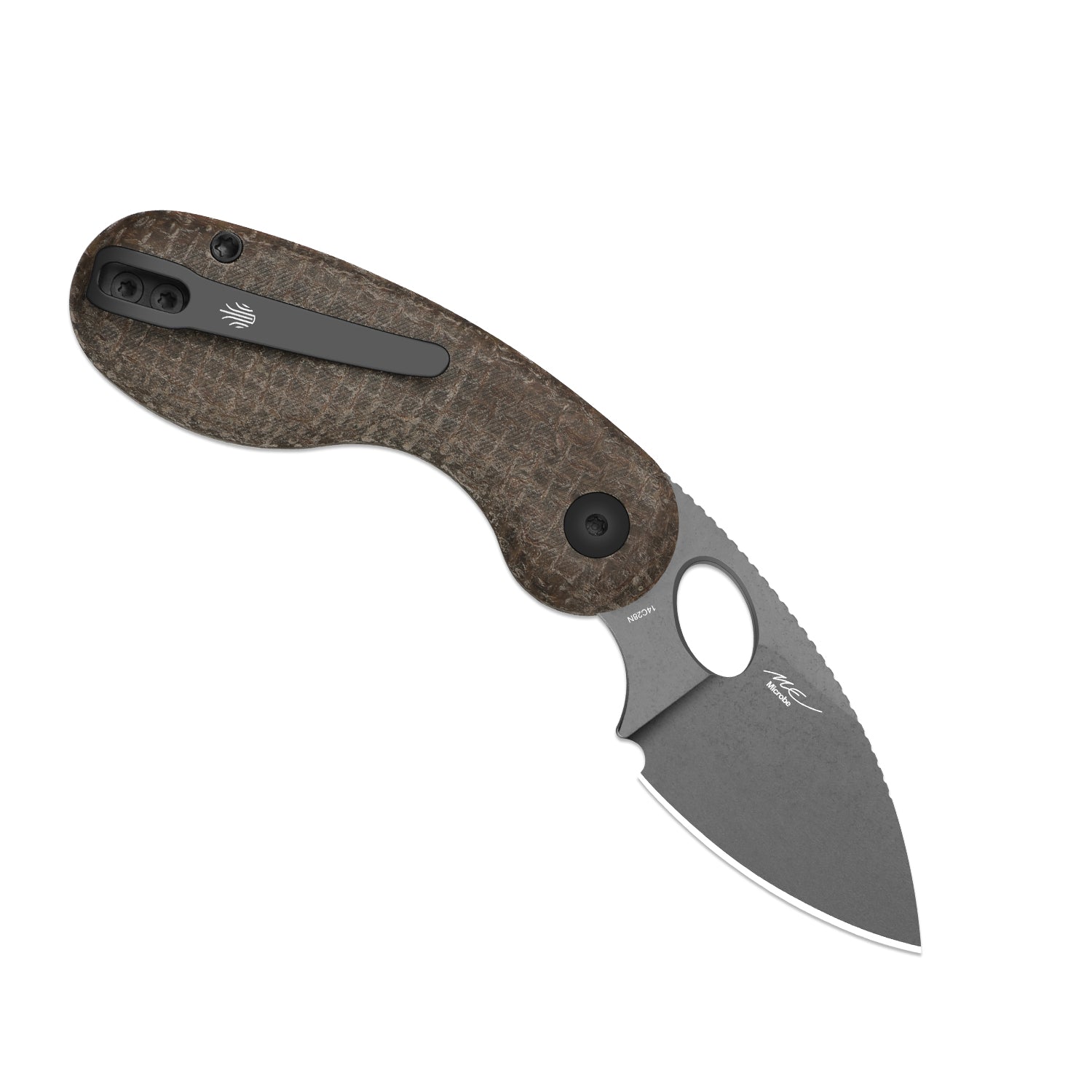 Microbe™ | GID Canvas Micarta Handle | Kizer Button Liner Lock™ | 14C28N |  KizerV™ 2742A9