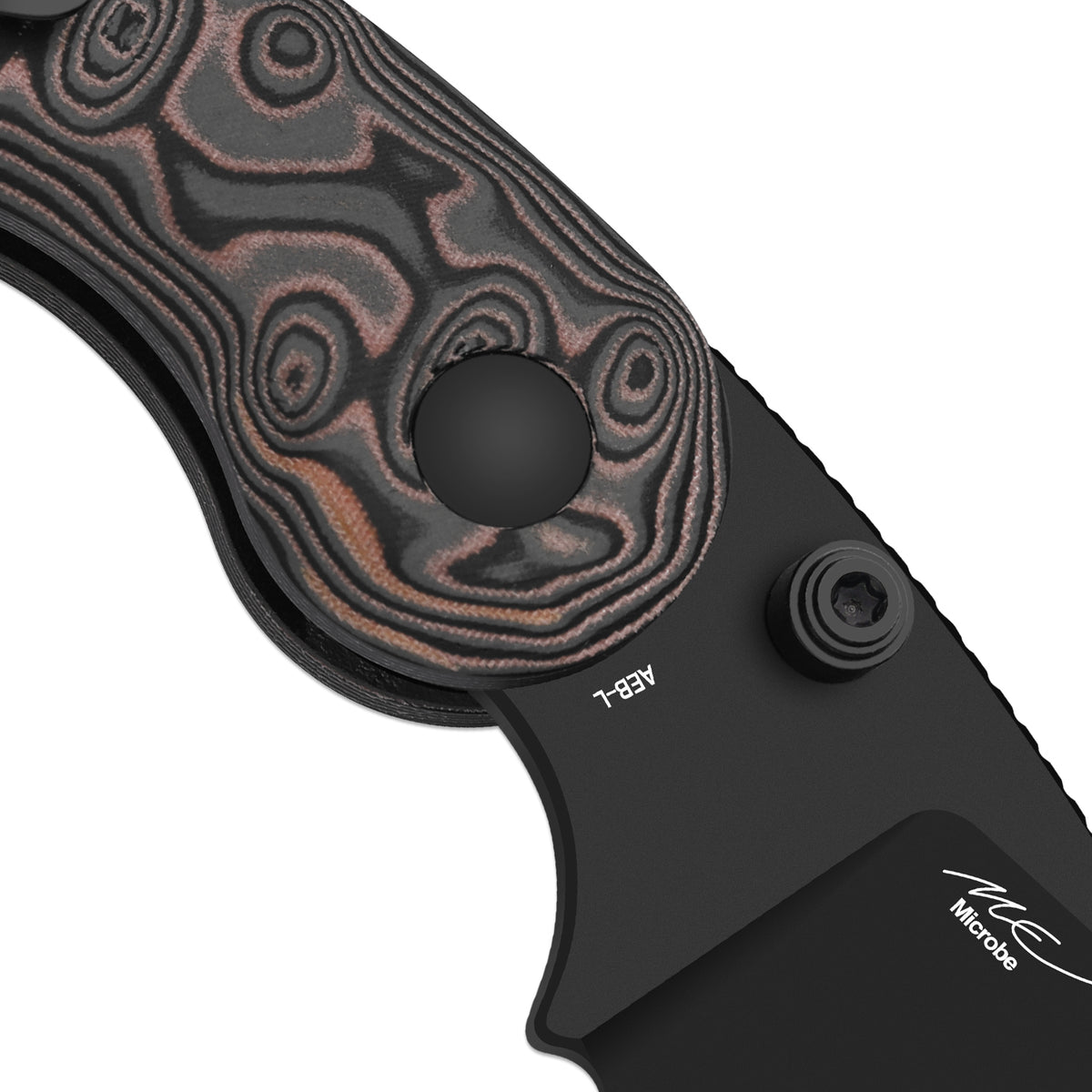 Microbe™ | 5Th Pocket Knife | Kizer Button Liner Lock™ | vortex pattern micarta Handle | KizerV™ 2742M1
