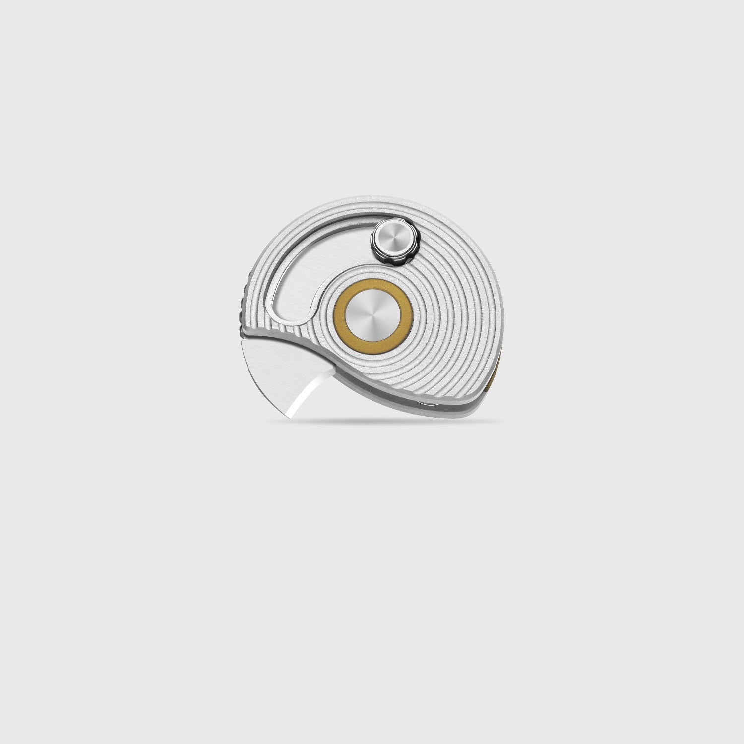Snail-Trail | 5th Pocket Coin Knife | Detent Slip Joint | AEB-L | Matte Silver Aluminum Handle | Flat Grind | KizerV™ 2757A3