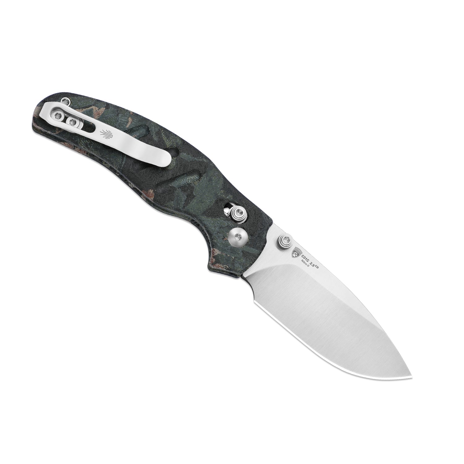 Sheepdog® C01C 2.9 CD | Current Micarta (Blue Burl Canvas) | Kizer Clutch Lock™ | Nitro-V | KizerV™ 3488.29CDA3