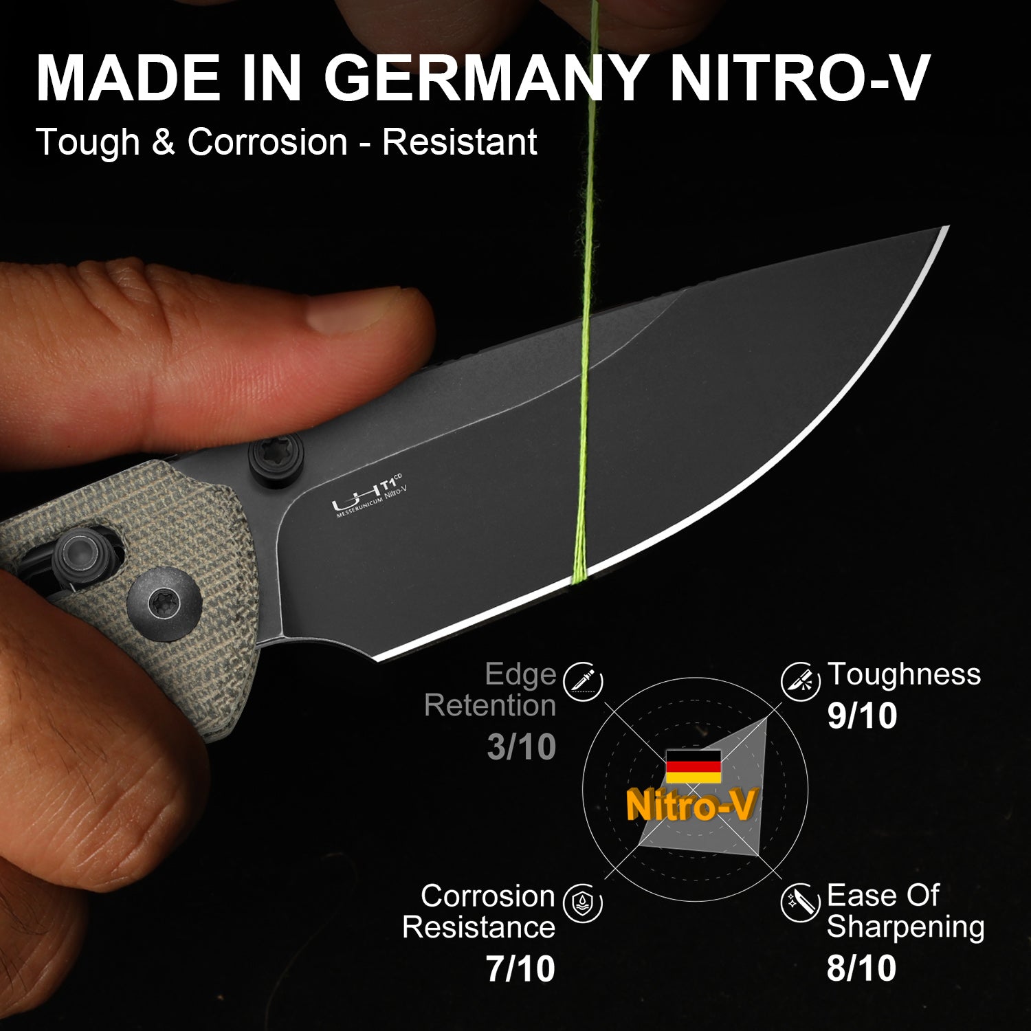 T1 CD | Kizer Clutch Lock™ | Norplex UltreX™ Micarta | KizerV™ 3490.2CA1