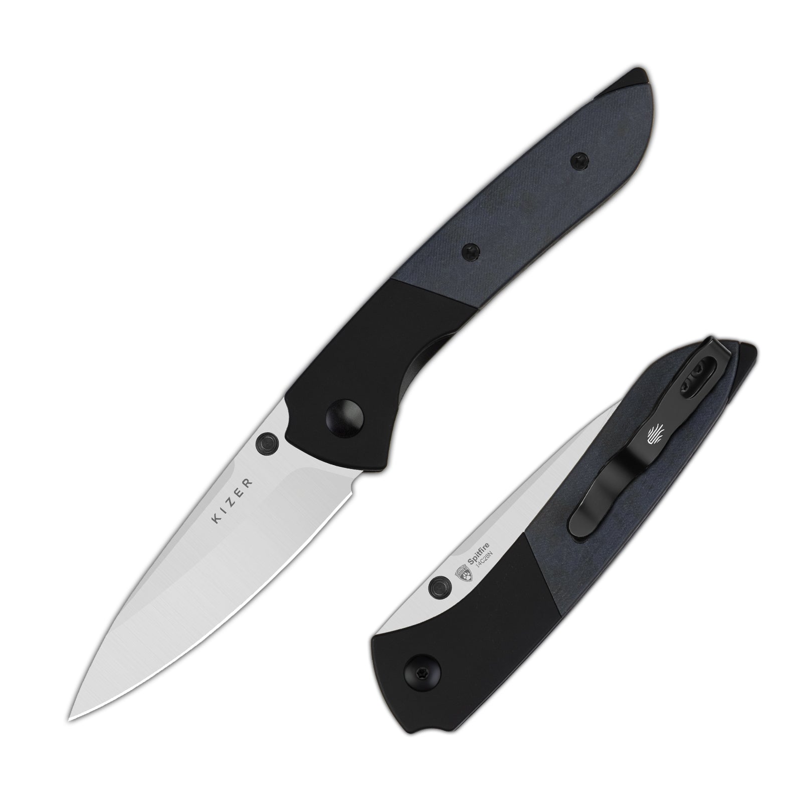 Spitfire | 14C28N | Aluminum & Richlite (Blue Canyon) | KizerV™ 3690A2