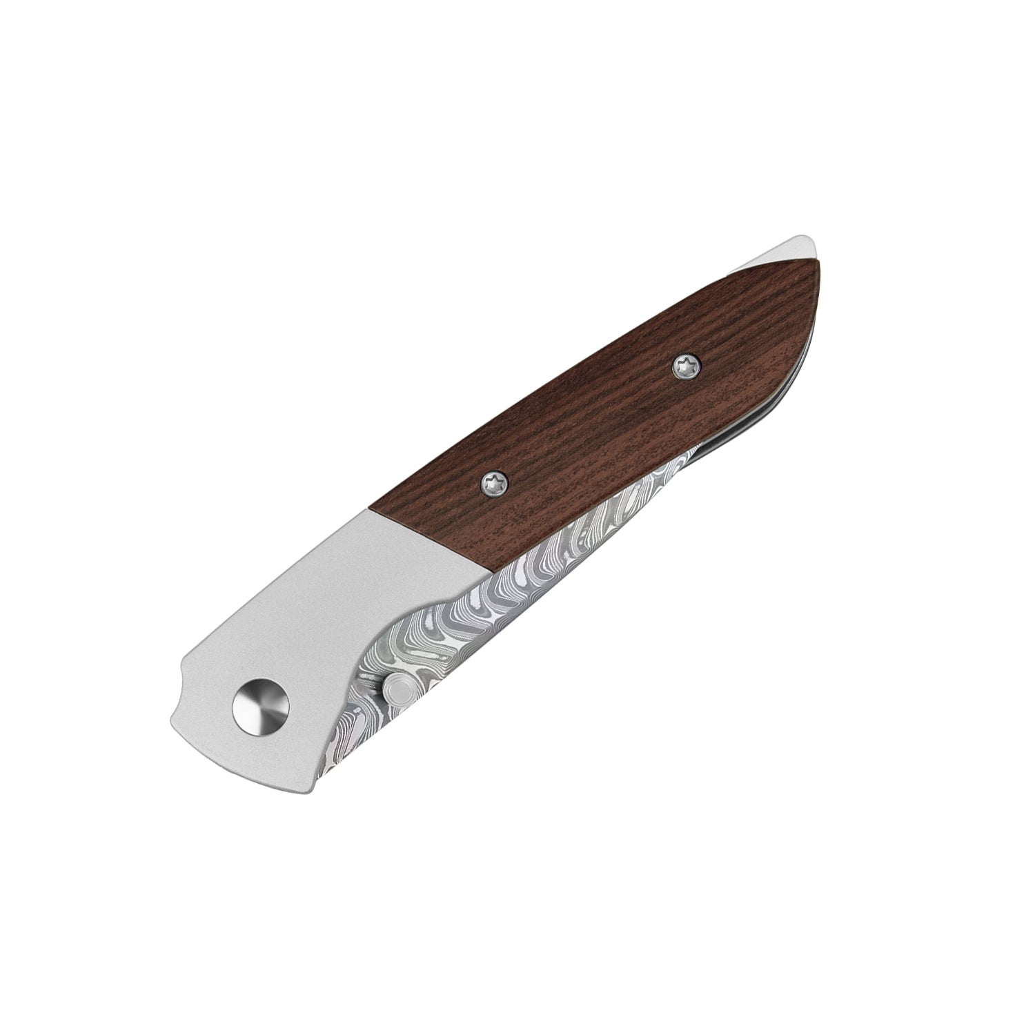 Spitfire | Vibrant Acid.Washed Finish | Damascus Steel | Aluminum & Mkuruti Wood | KizerV™ 3690A4