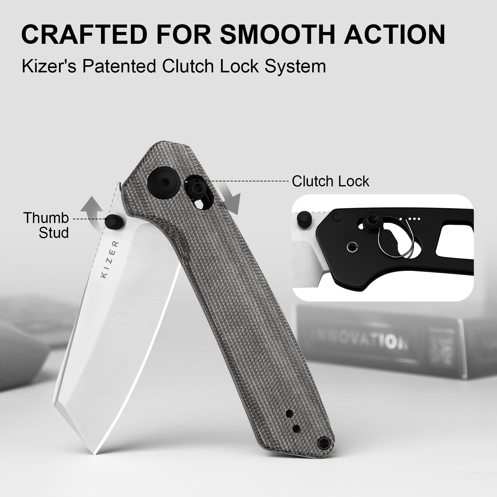 Madrac | Kizer Clutch Lock™ | Norplex UltreX™ Micarta | Nitro-V | KizerV™ 3693A3