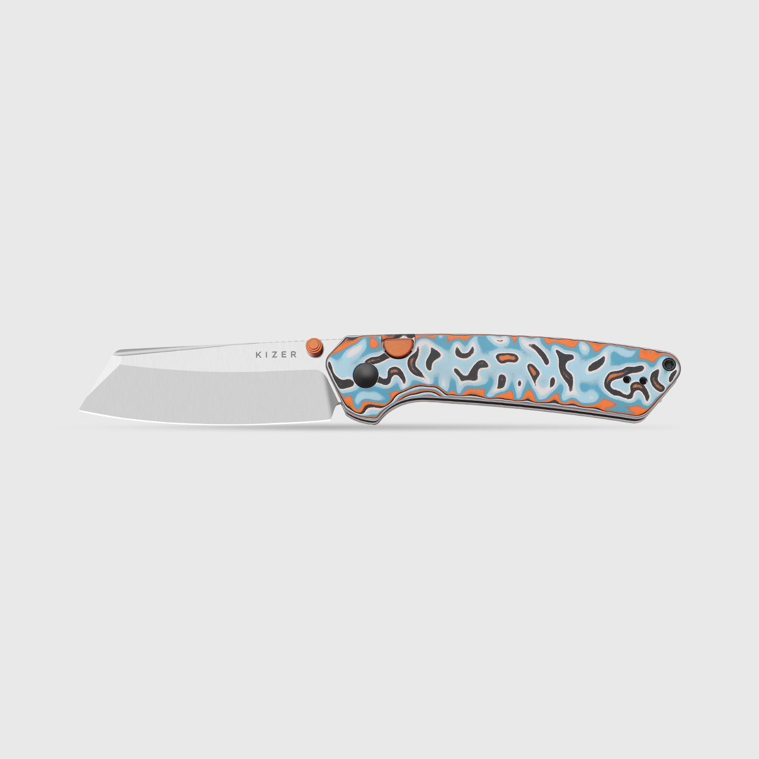 Madrac | Kizer Button Liner Lock™ | Micarta With Vortex Pattern | 14C28N + Flat Grind | KizerV™ 3693BSA2
