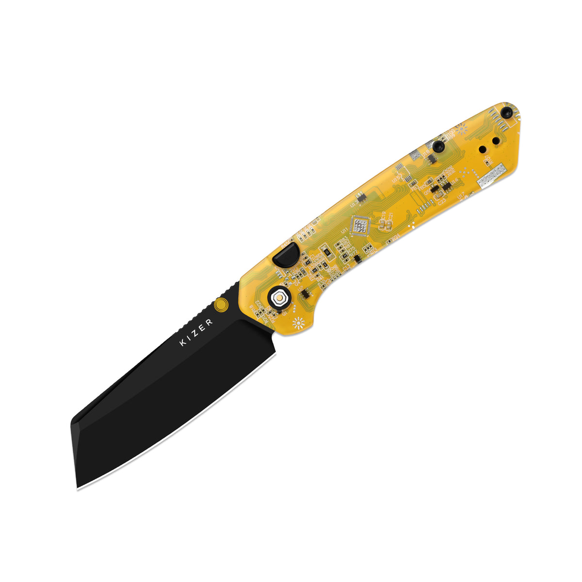 Madrac PCB | Kizer Button Liner Lock™ | BD1N | Resin & PCB | Black PVD Coating | KizerV™ 3693BSA6