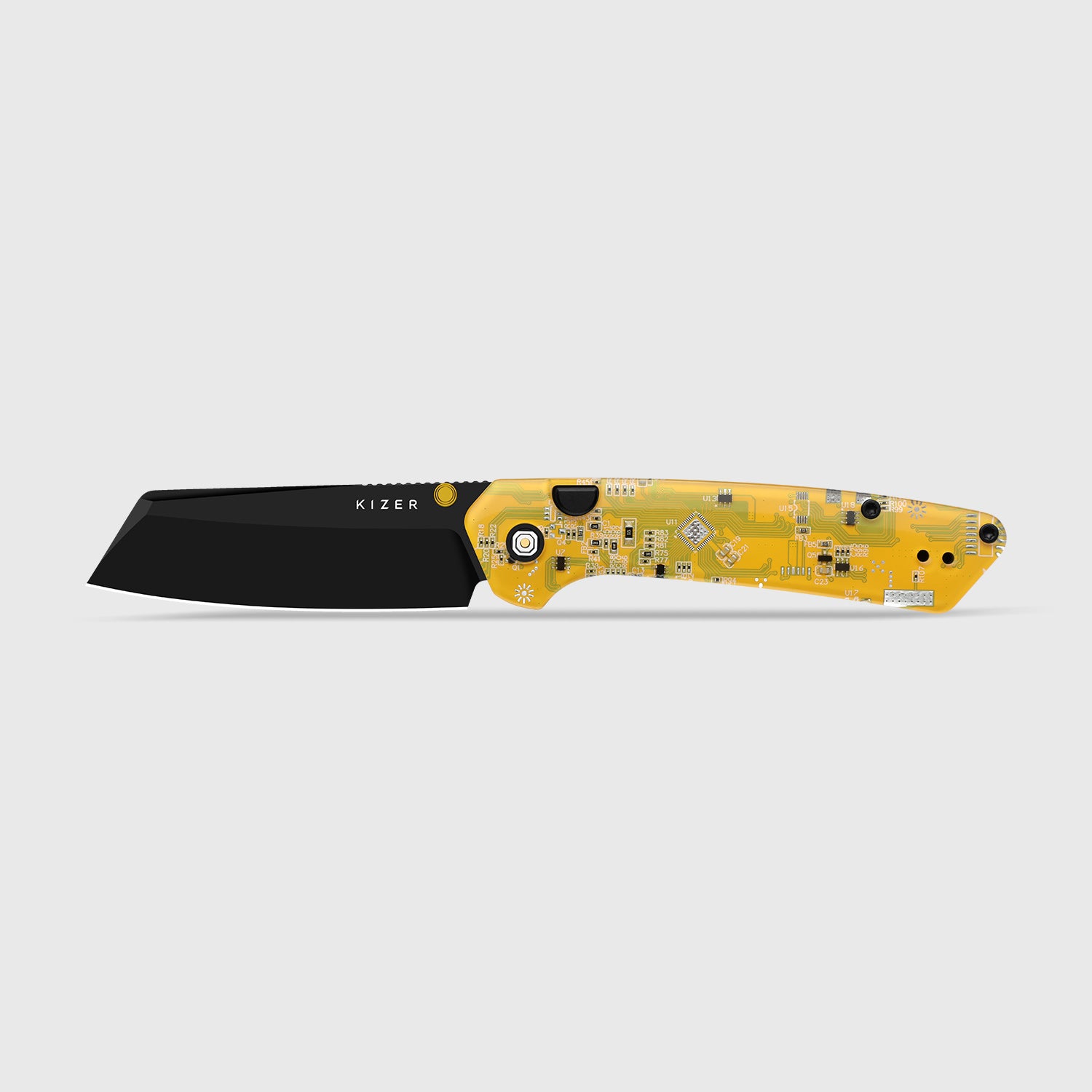 Madrac PCB | Kizer Button Liner Lock™ | BD1N | Resin & PCB | Black PVD Coating | KizerV™ 3693BSA6