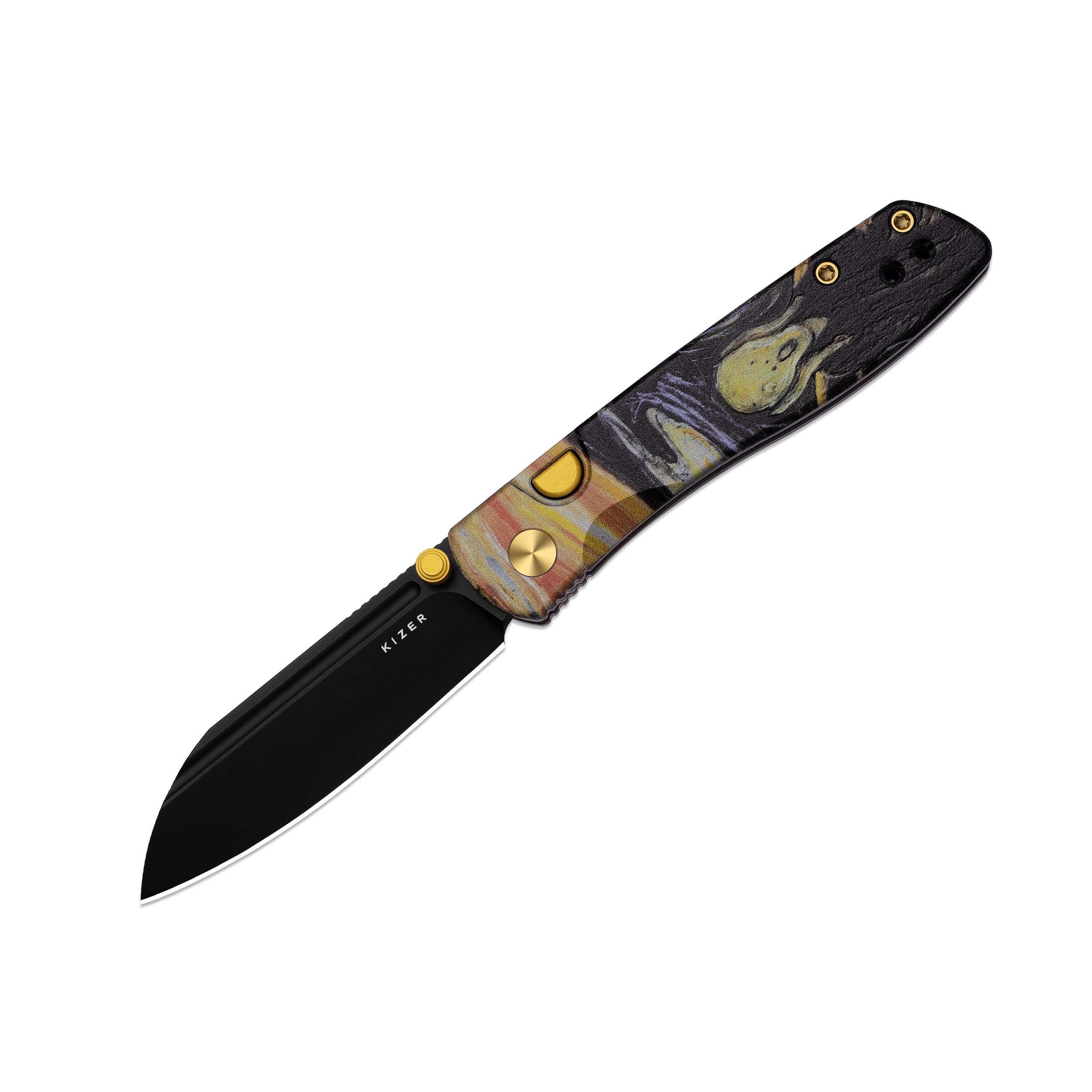 Renissance | Kizer Button Liner Lock™ | G10 | N690 Black PVD Coating | KizerV™ 3698A4