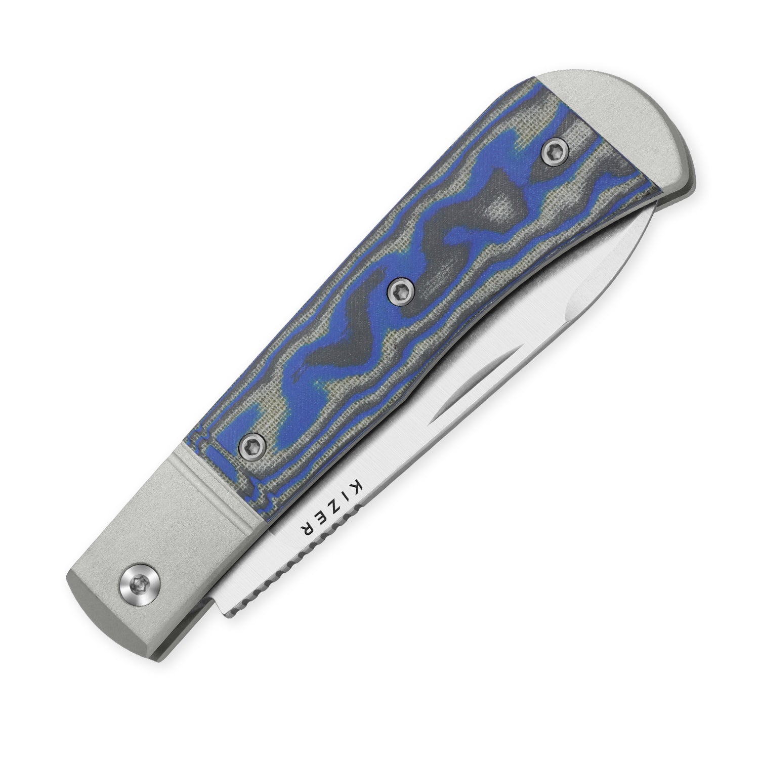Trestle D | Micarta With Vortex Pattern | Slip Joint | Nitro-V | KizerV™ 3760A2