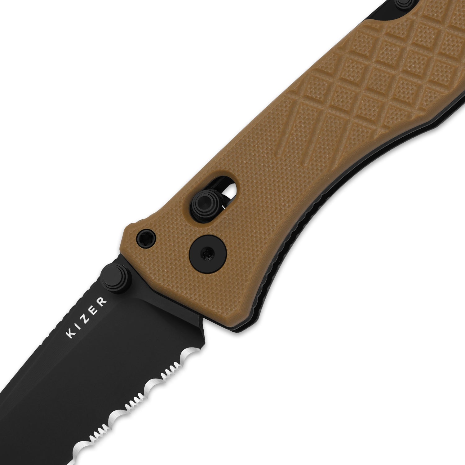 Aegis T | Partially-Serrated Edge | Kizer Clutch Lock™ | Rescue Hook & Glass Breaker | KizerV™ 3774CTA3