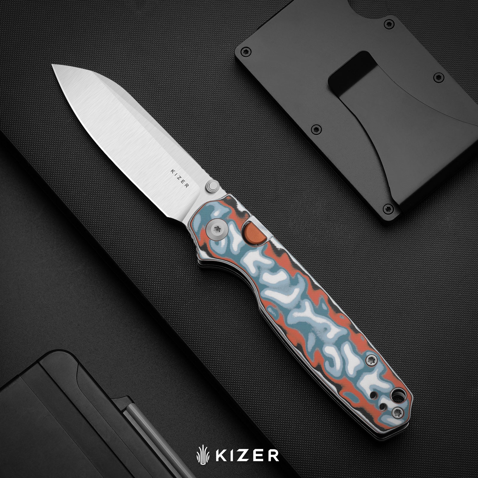 Pokiman BLL | Kizer Button Liner Lock™ | AEB-L | Aluminum Foil G10 Handle | KizerV™ 3789BCA1