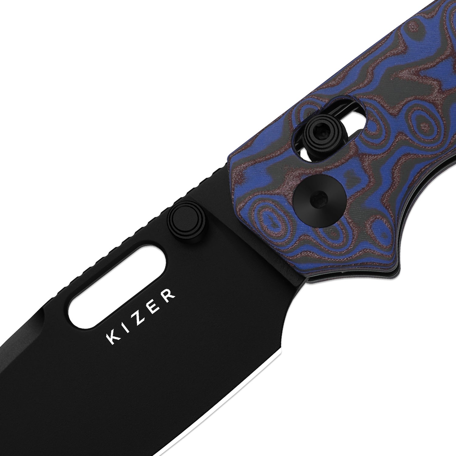 Outposter |  Kizer Clutch Lock™ | Vortex Pattern Micarta | Nitro-V+PVD Coating | KizerV™ 3802CDA2