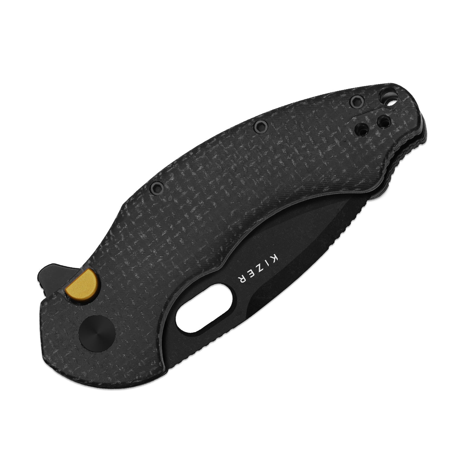 Roach XL | Kizer Button Liner Lock™ | 14C28N | Micarta | KizerV™ 4477BDA2