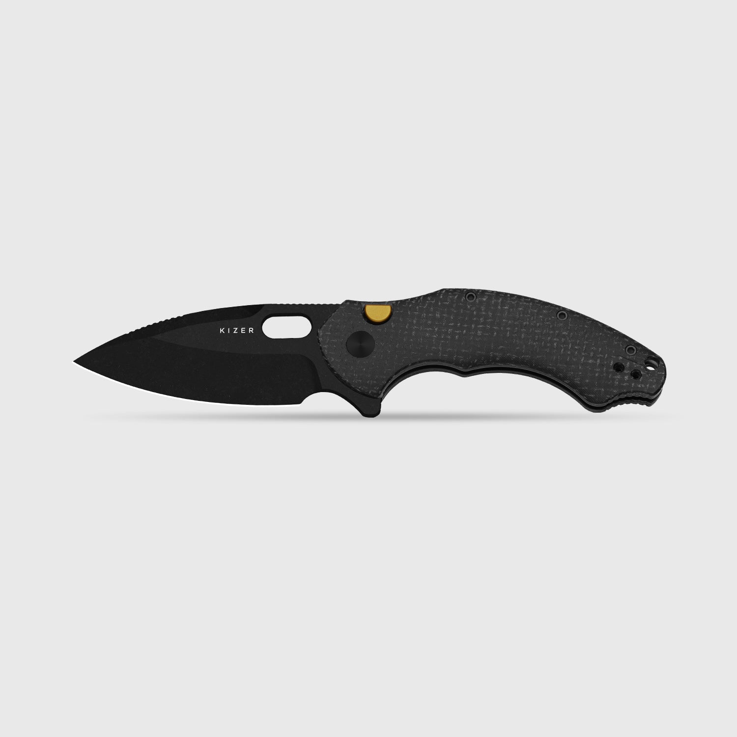 Roach XL | Kizer Button Liner Lock™ | 14C28N | Micarta | KizerV™ 4477BDA2