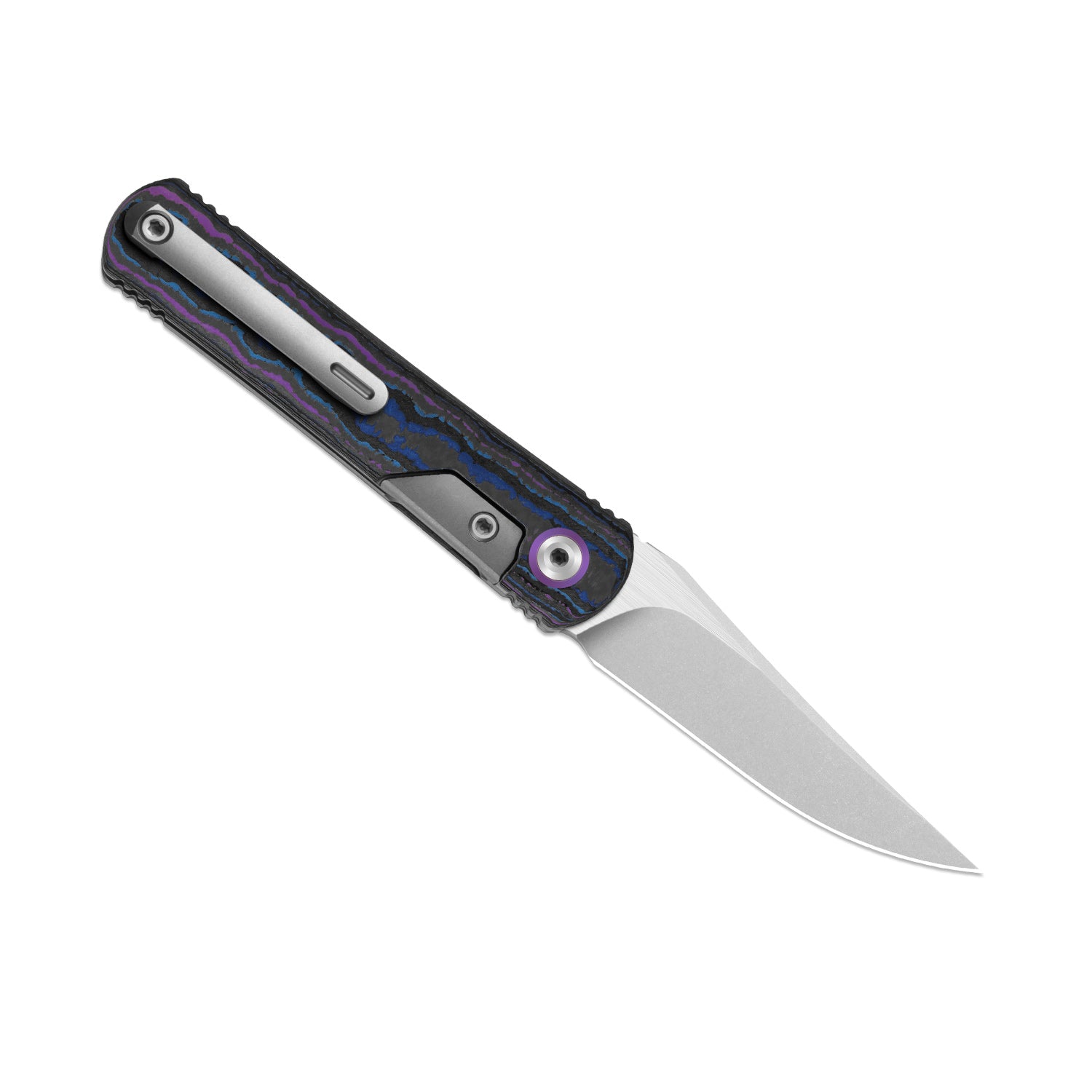 Feist 3 | CPM S90V + Stonewashed & Flat Brushed | UV-Luminescent | Clip Point | Titanium & CamoCarbon Damtanium | KizerX™ 3499.3A2