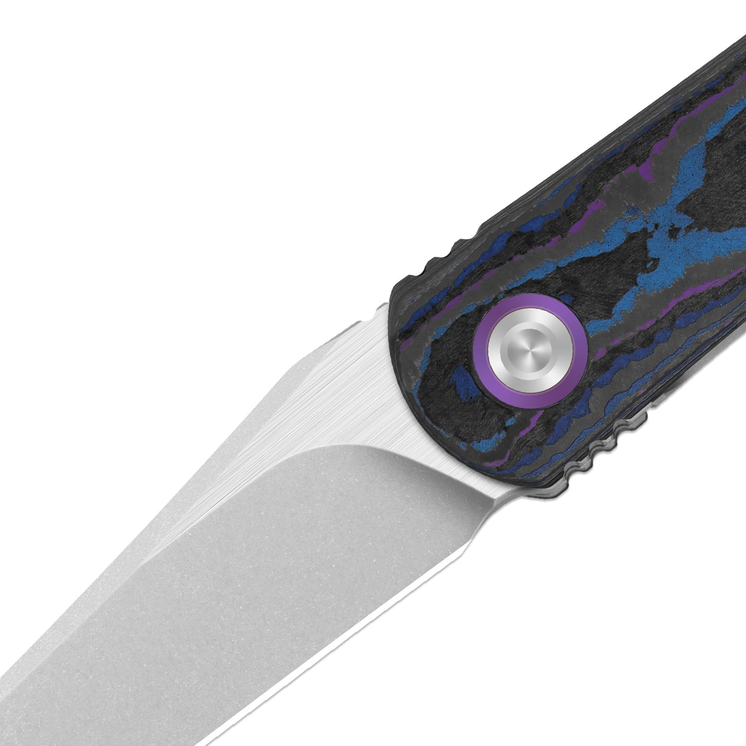 Feist 3 | CPM S90V + Stonewashed & Flat Brushed | UV-Luminescent | Clip Point | Titanium & CamoCarbon Damtanium | KizerX™ 3499.3A2