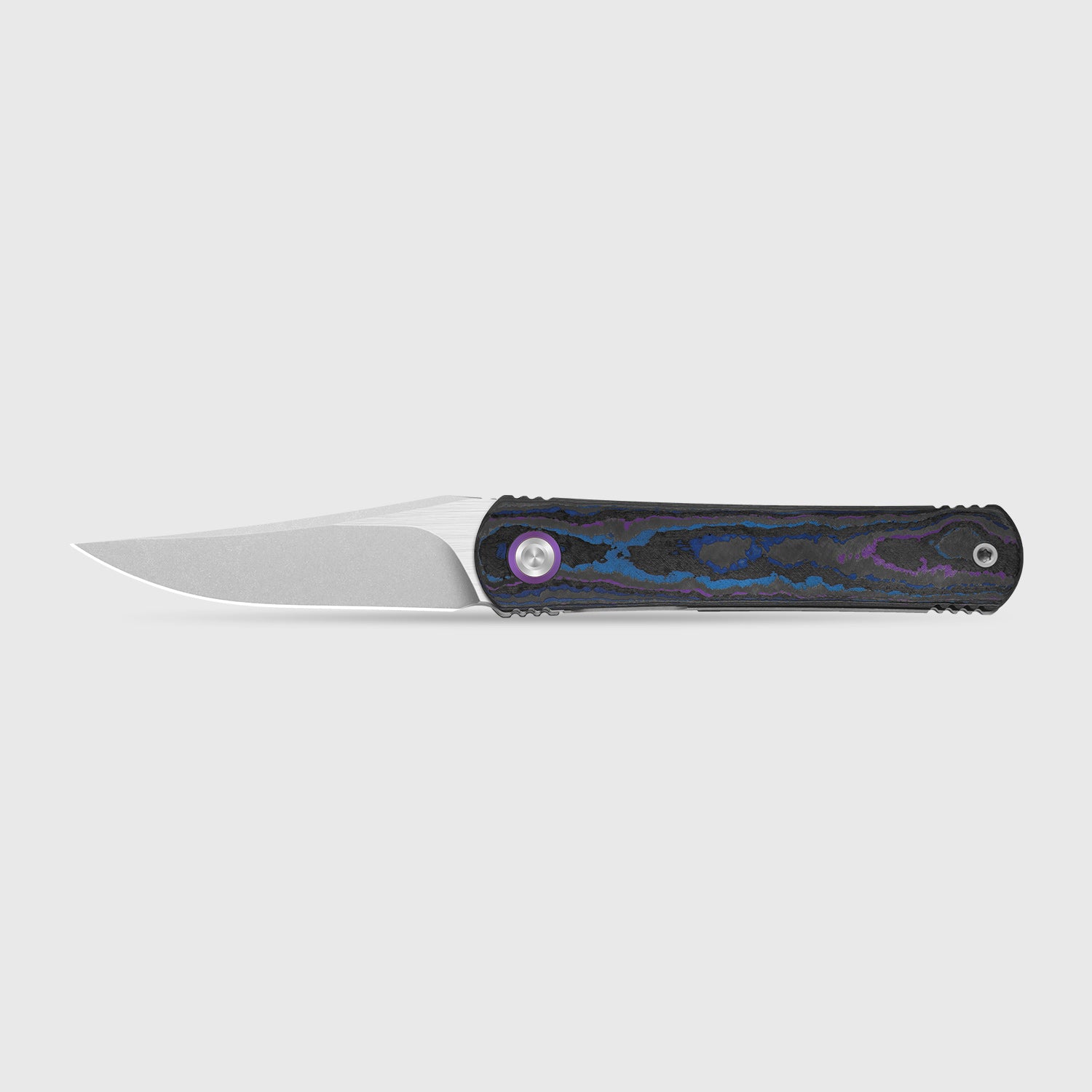 Feist 3 | CPM S90V + Stonewashed & Flat Brushed | UV-Luminescent | Clip Point | Titanium & CamoCarbon Damtanium | KizerX™ 3499.3A2