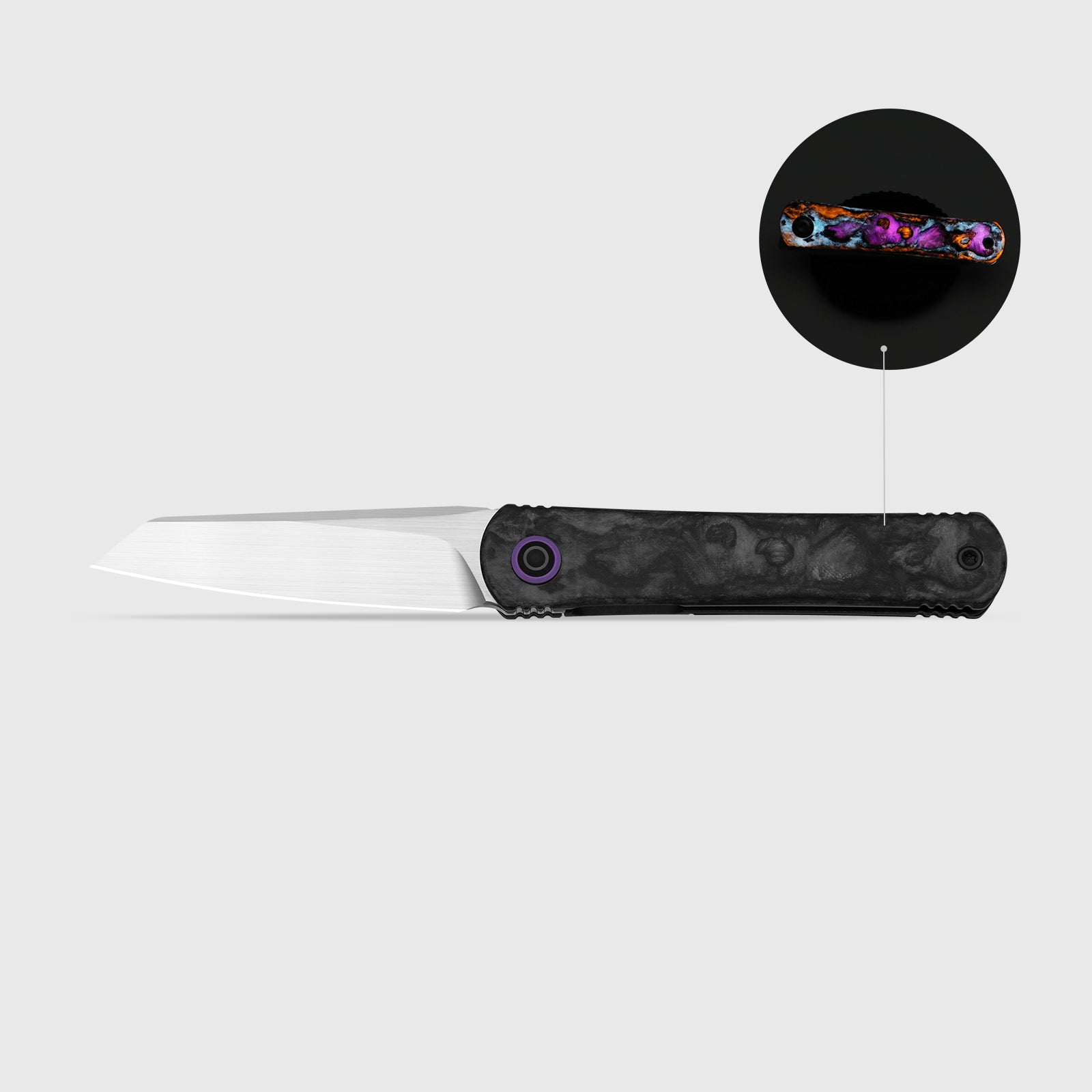 Feist 3 | CPM S90V + Hand-brushed | Titanium & KizerNova™ CF Lava | Reverse Tanto | KizerX™ 3499.3A5