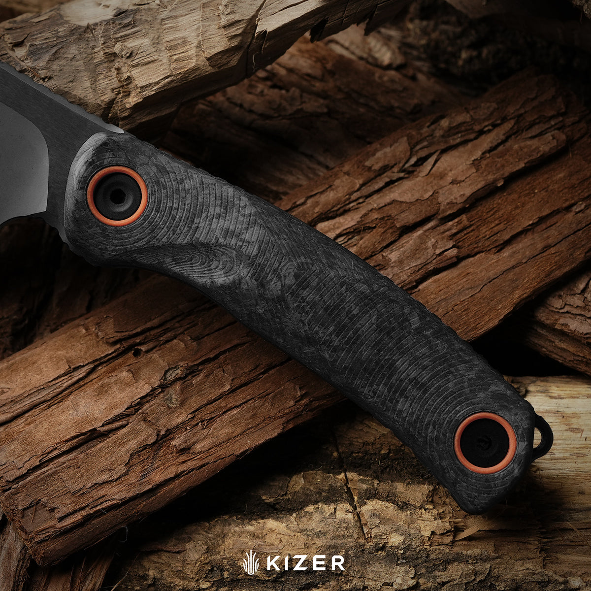Pioneer Fix | M390 | Flat Brushed & Matte DLC Ultra | Carbon Fiber & G10 | KizerX® FB03A1