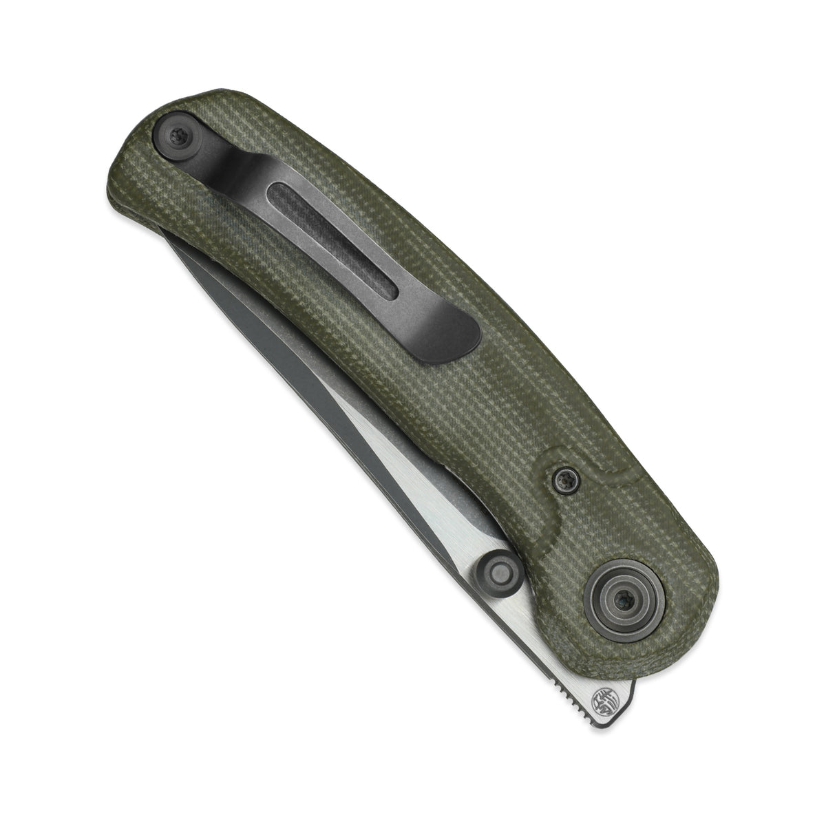 PIONEER | 14C28N | Micarta | Gray PVD Coating & Stonewashed & Flat Brushed | KizerV™ FK03M4