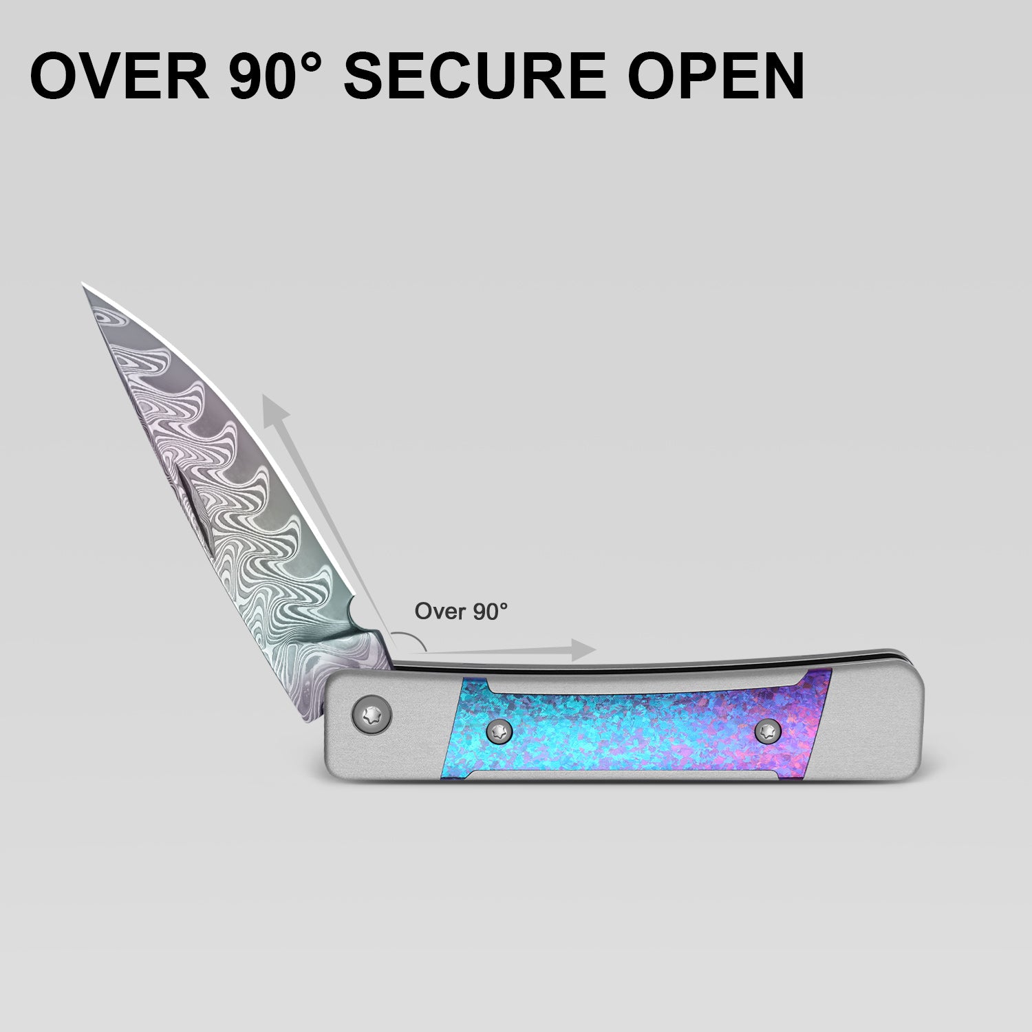 Little Grand | Damascus | Aluminum & Crystallized Titanium | KizerB™ 2670A4 | Limited
