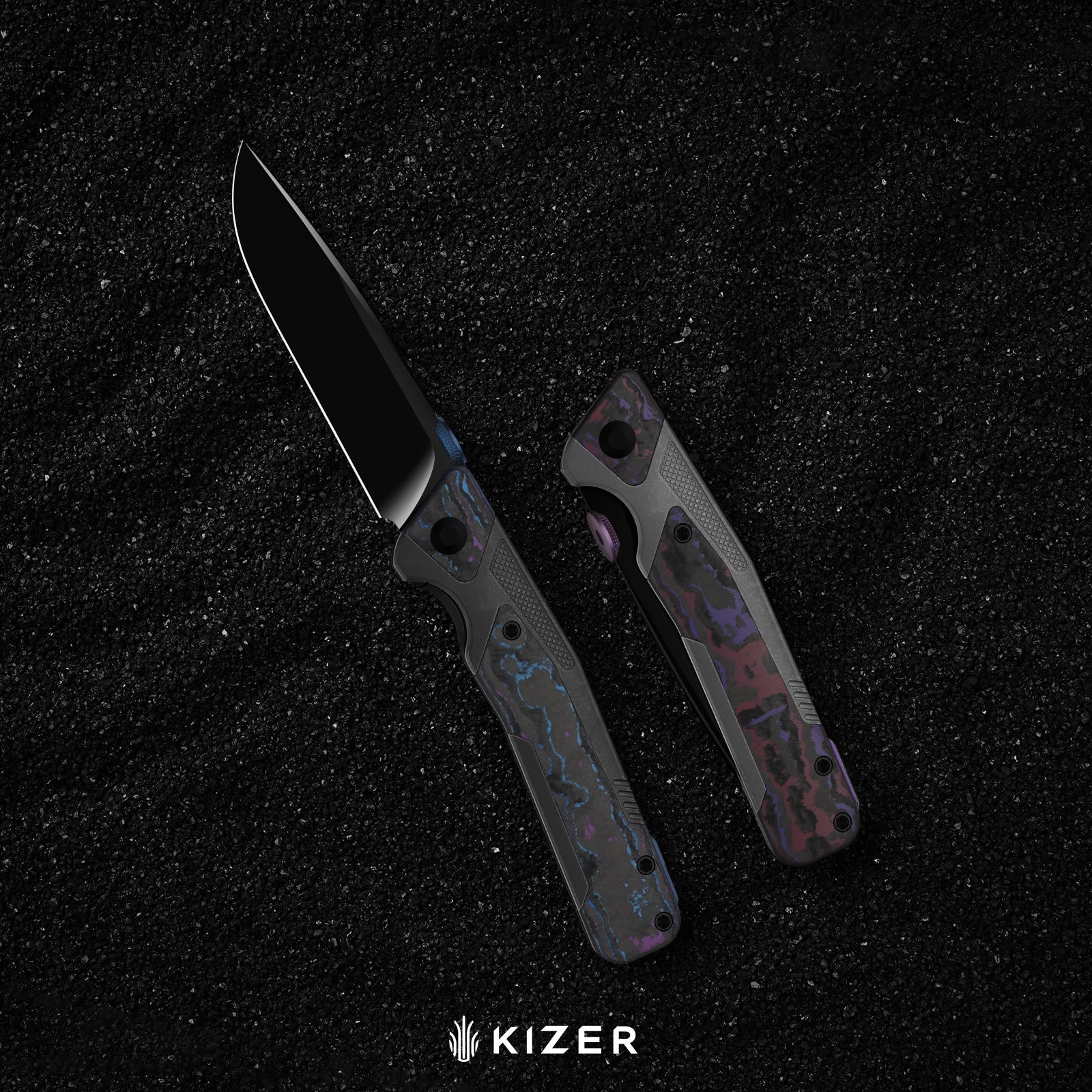 Sable Chief | K390 | Polished DLC Ultra | Titanium & FatCarbon Purple Haze | KizerB™ 3745A2