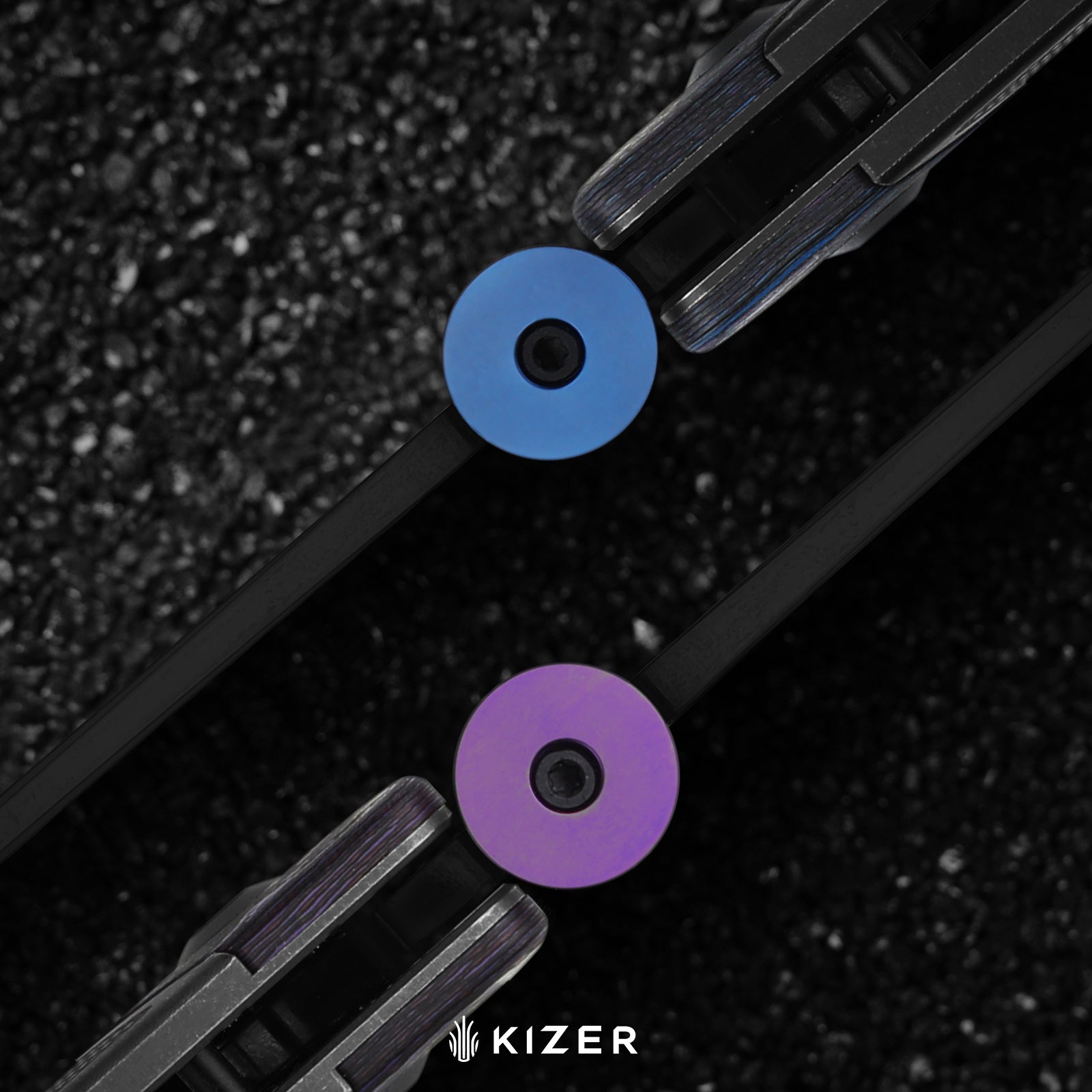 Sable Chief | K390 | Polished DLC Ultra | Titanium & CamoCarbon Damtanium | KizerB™ 3745A1