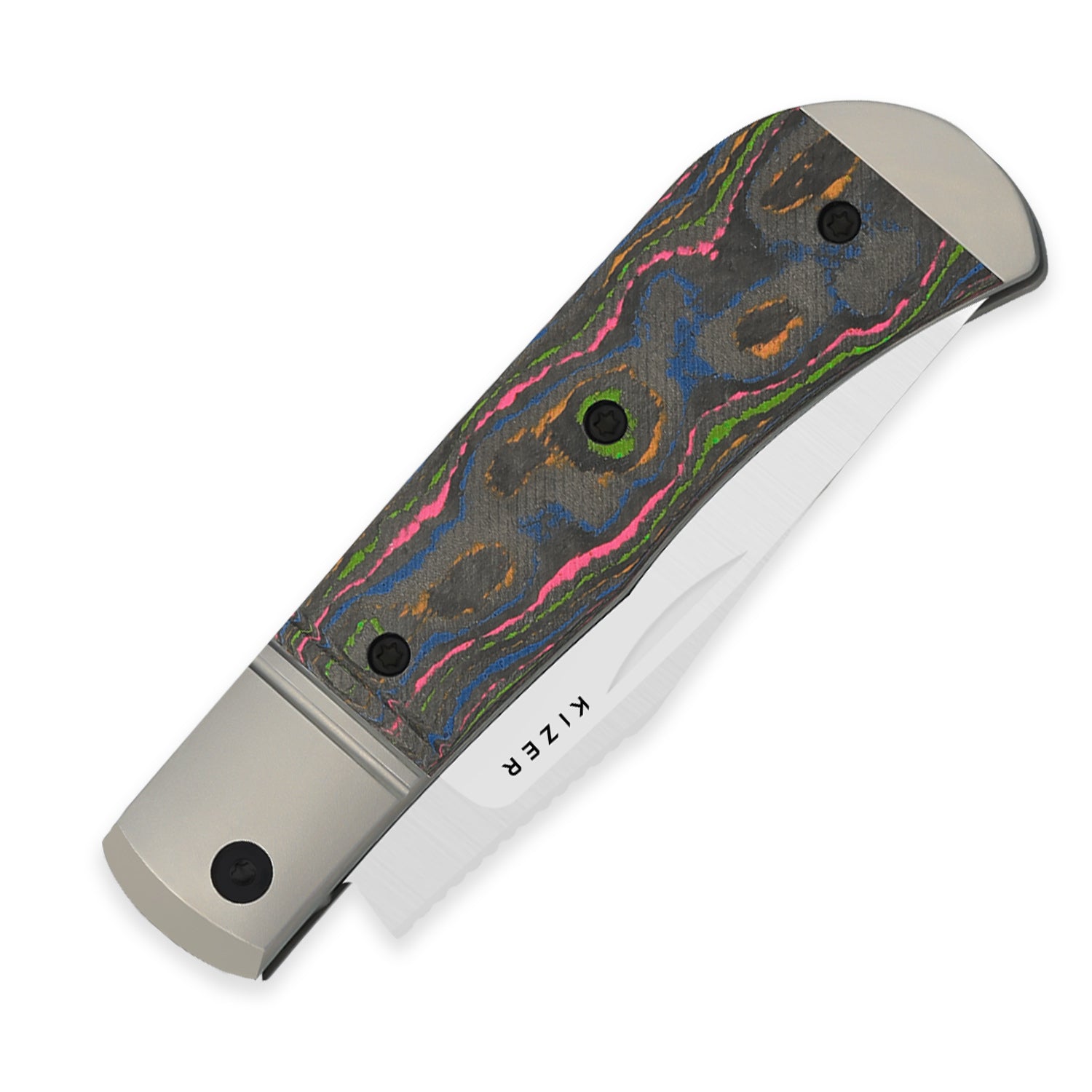 Trestle | M390 | Titanium & Camo 80s | KizerB™ 3761A2
