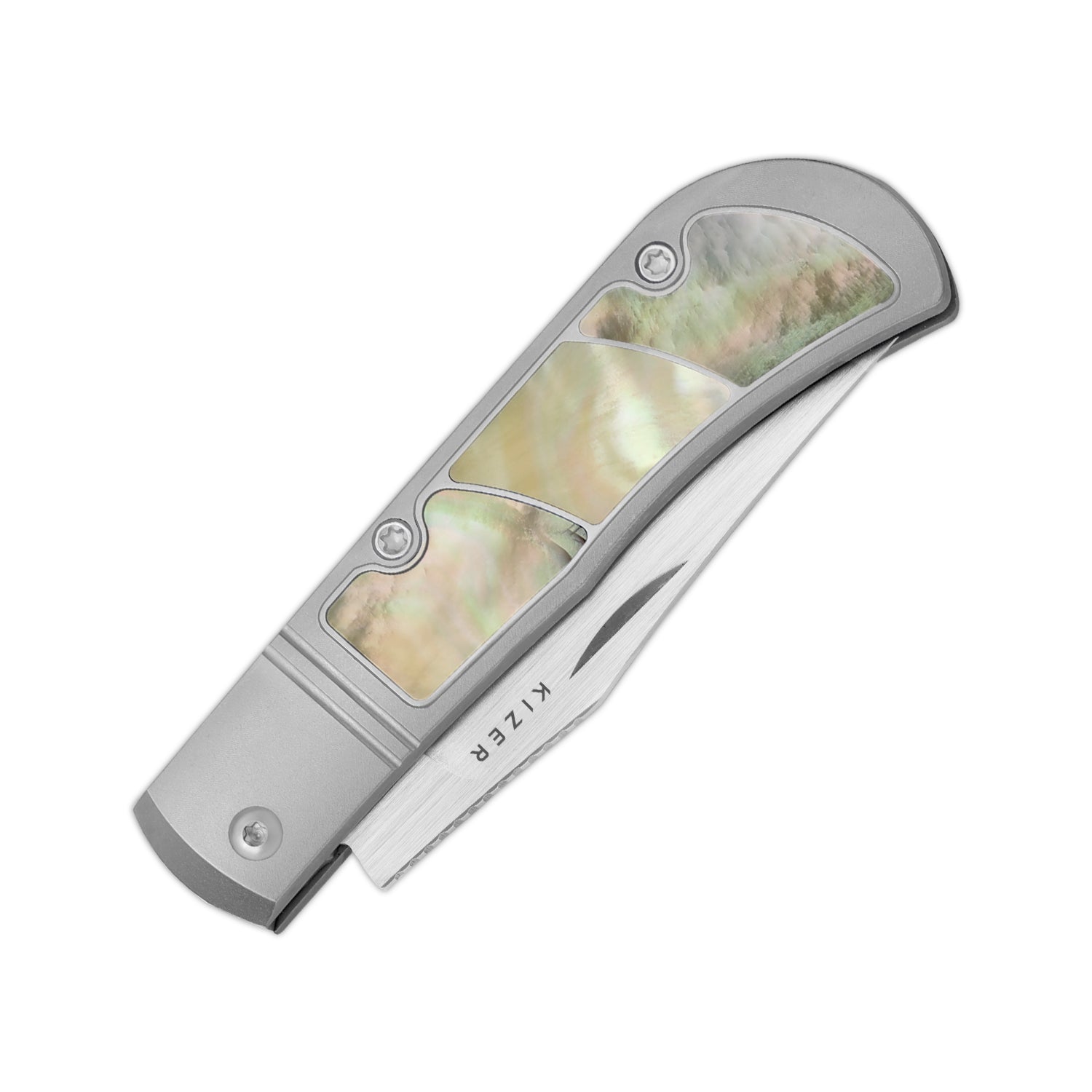 Trestle | S45VN | Titanium & Mother of Pearl | KizerB™ 3761A3
